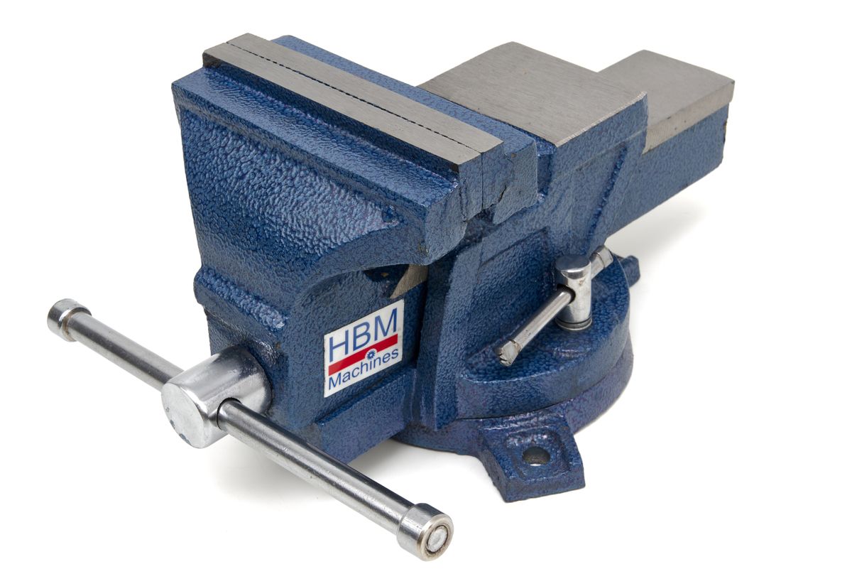 HBM Profi 125 mm Mordaza de banco con base giratoria