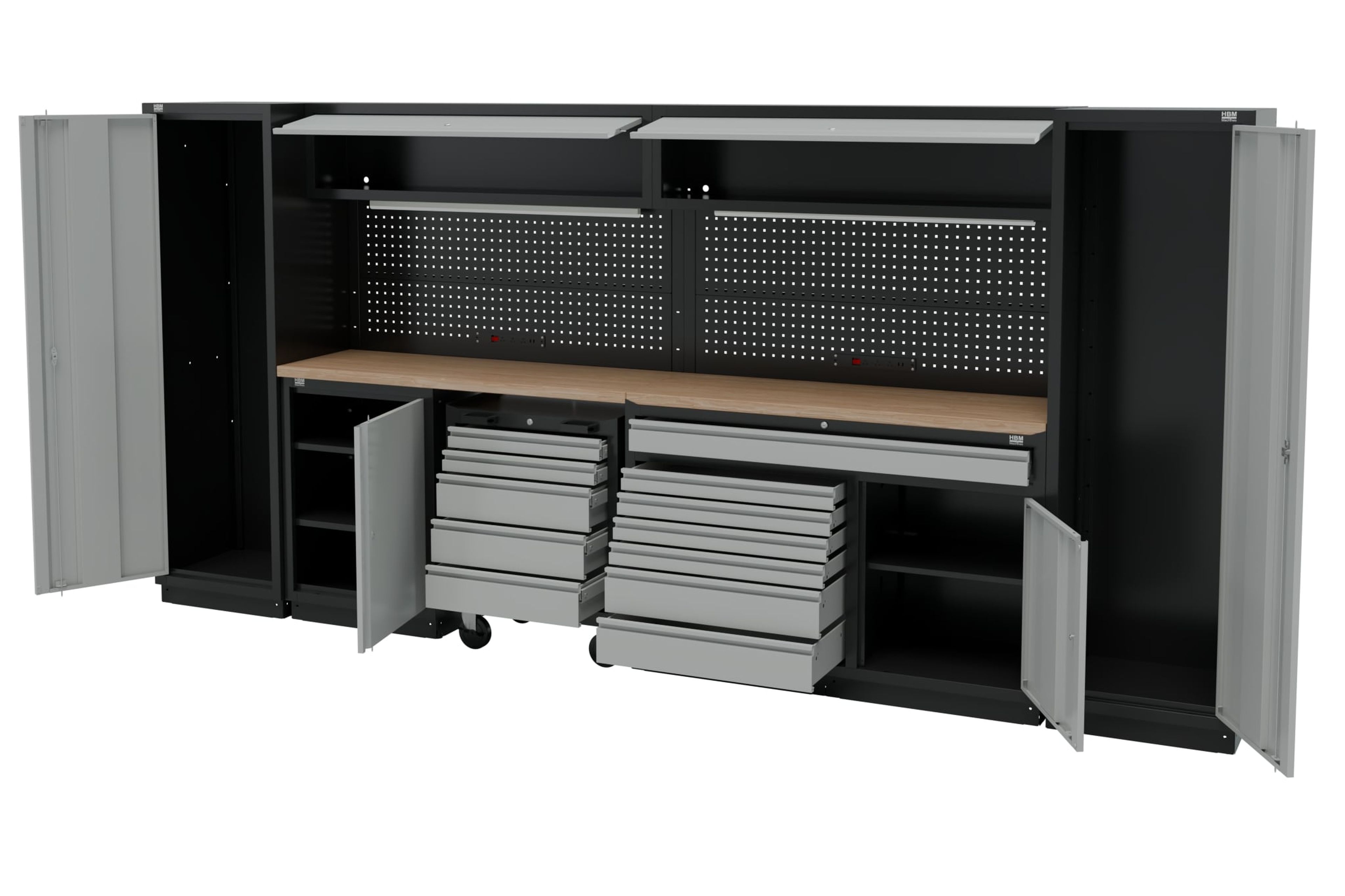 HBM modulair werkplaatssysteem 13-delig, zwart, grijs Image 4