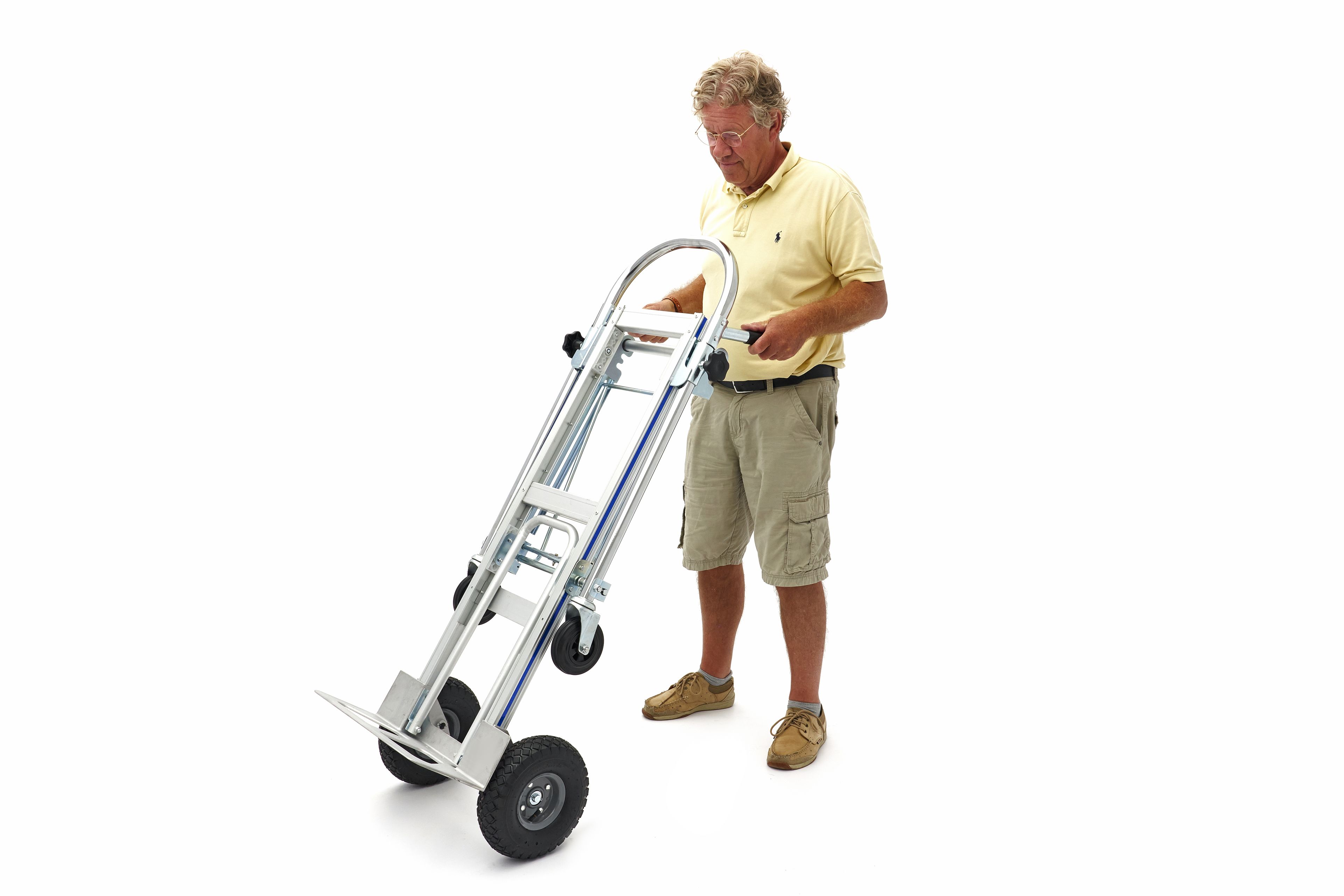 HBM Carrello a mano pieghevole in alluminio 3 in 1, carrello di trasporto e carrello Image 12