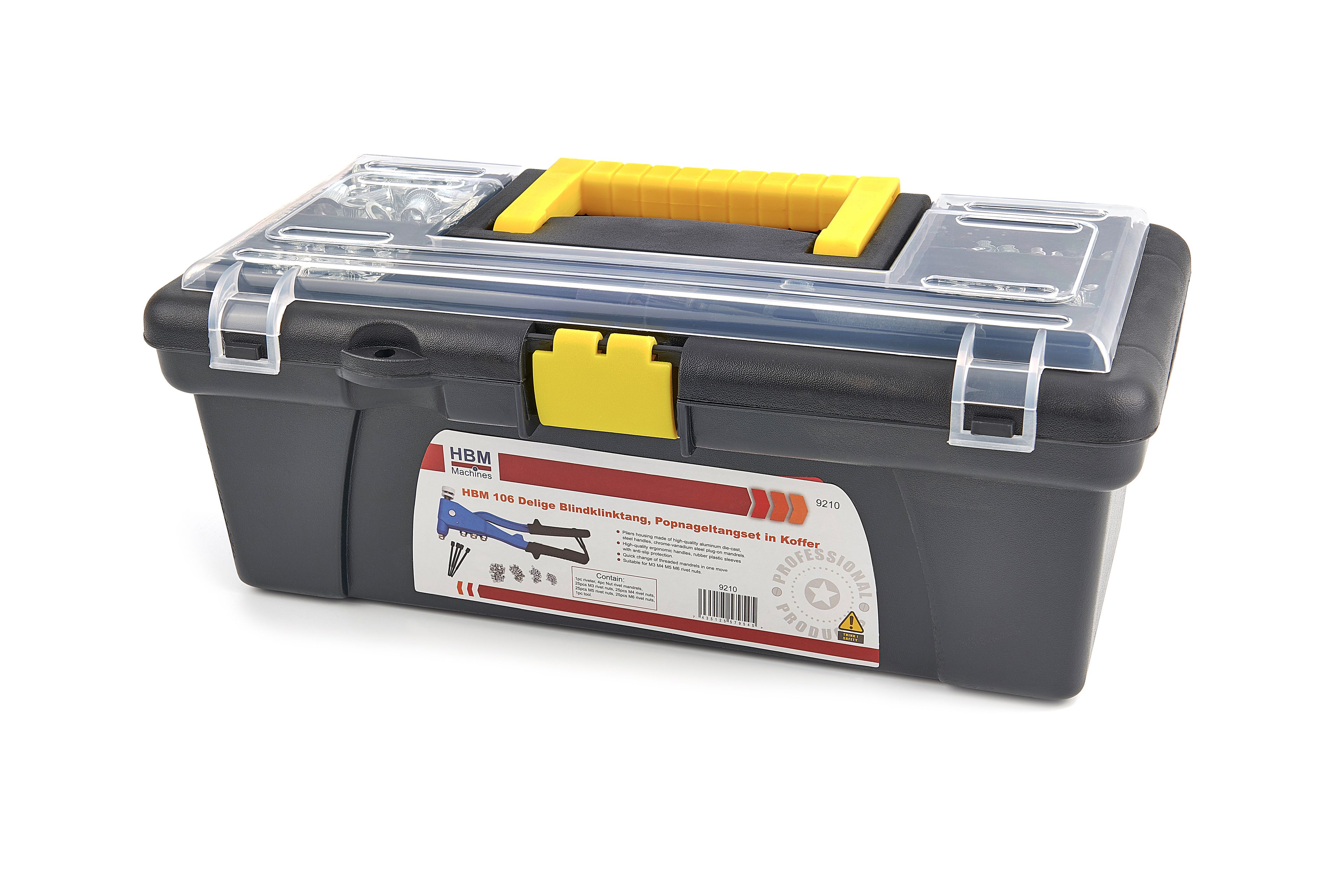HBM 106 Delige Blindklinktangset in Koffer M3 - M6 Image 8