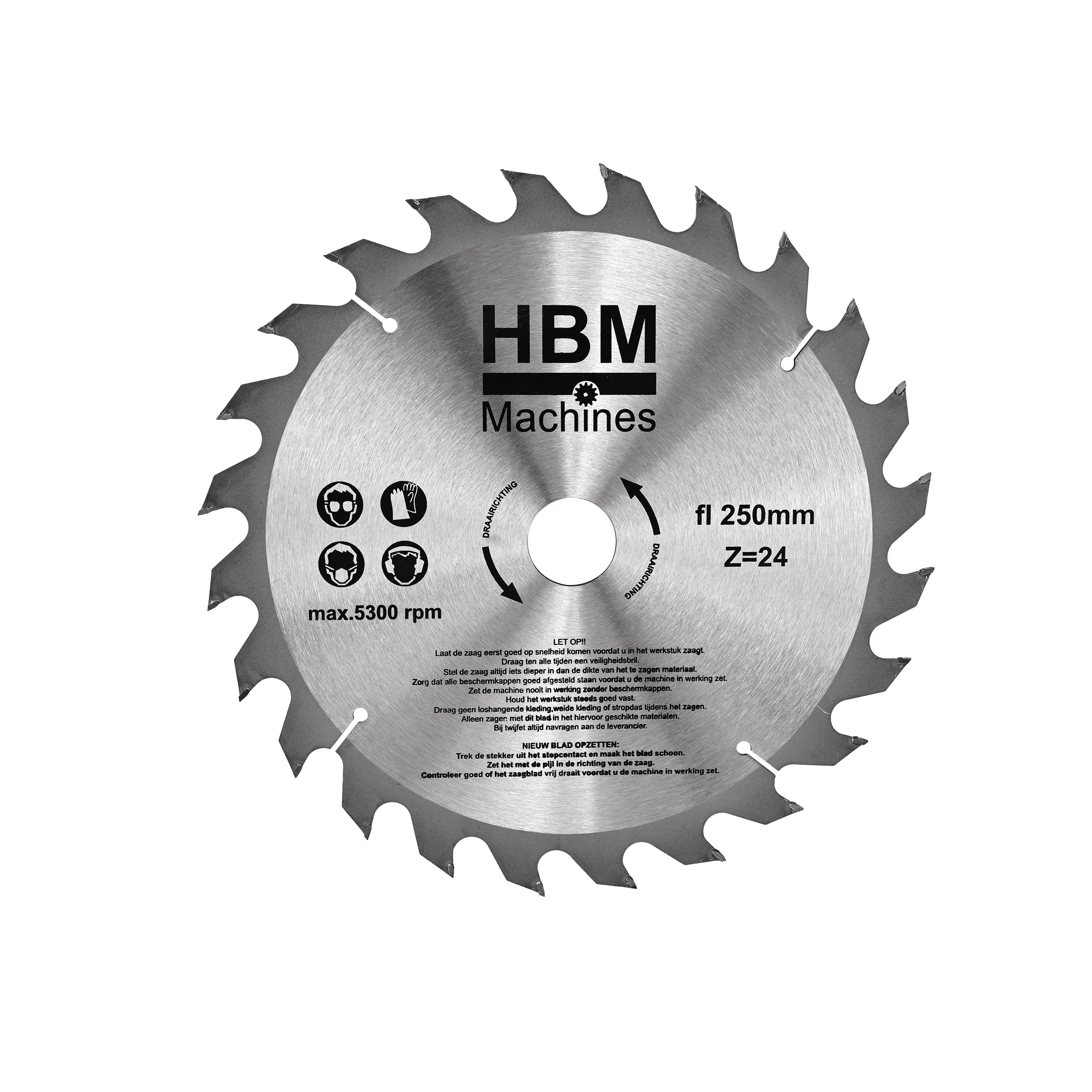 HBM HM Discos de sierra circular de 250mm para madera