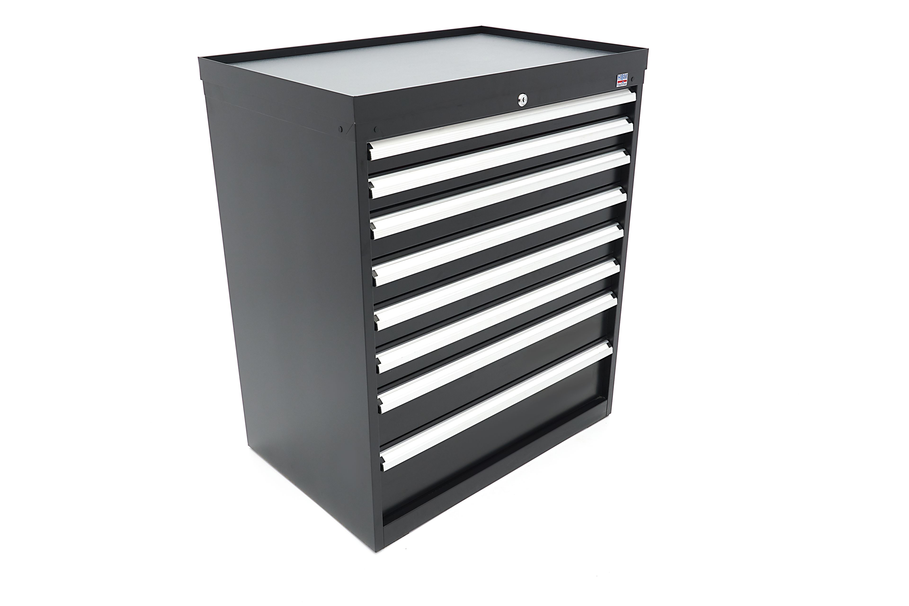 HBM Profi-Werkzeugschrank mit 8 Schubladen / Schubladenschrank, 88 × 58 × 100 cm, schwarz Image 3