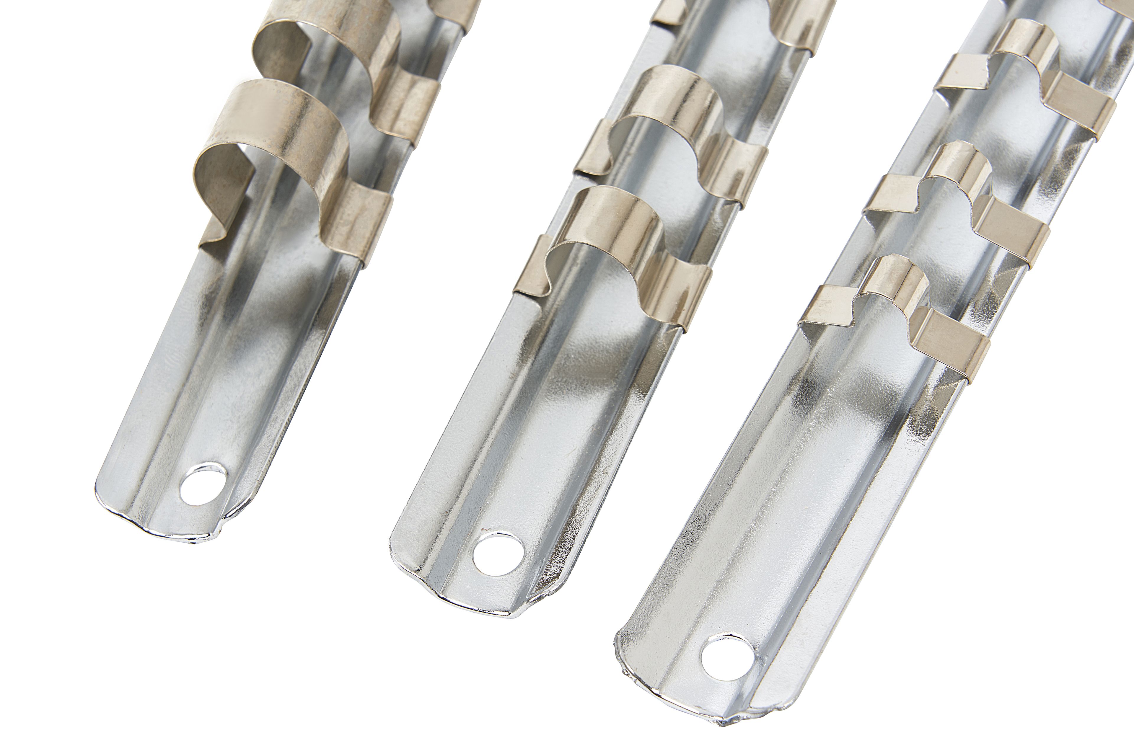 Ensemble de 3 rails à douille en métal HBM pour clés à douille de ¼ "- 3/8" "et 1/2" Image 4