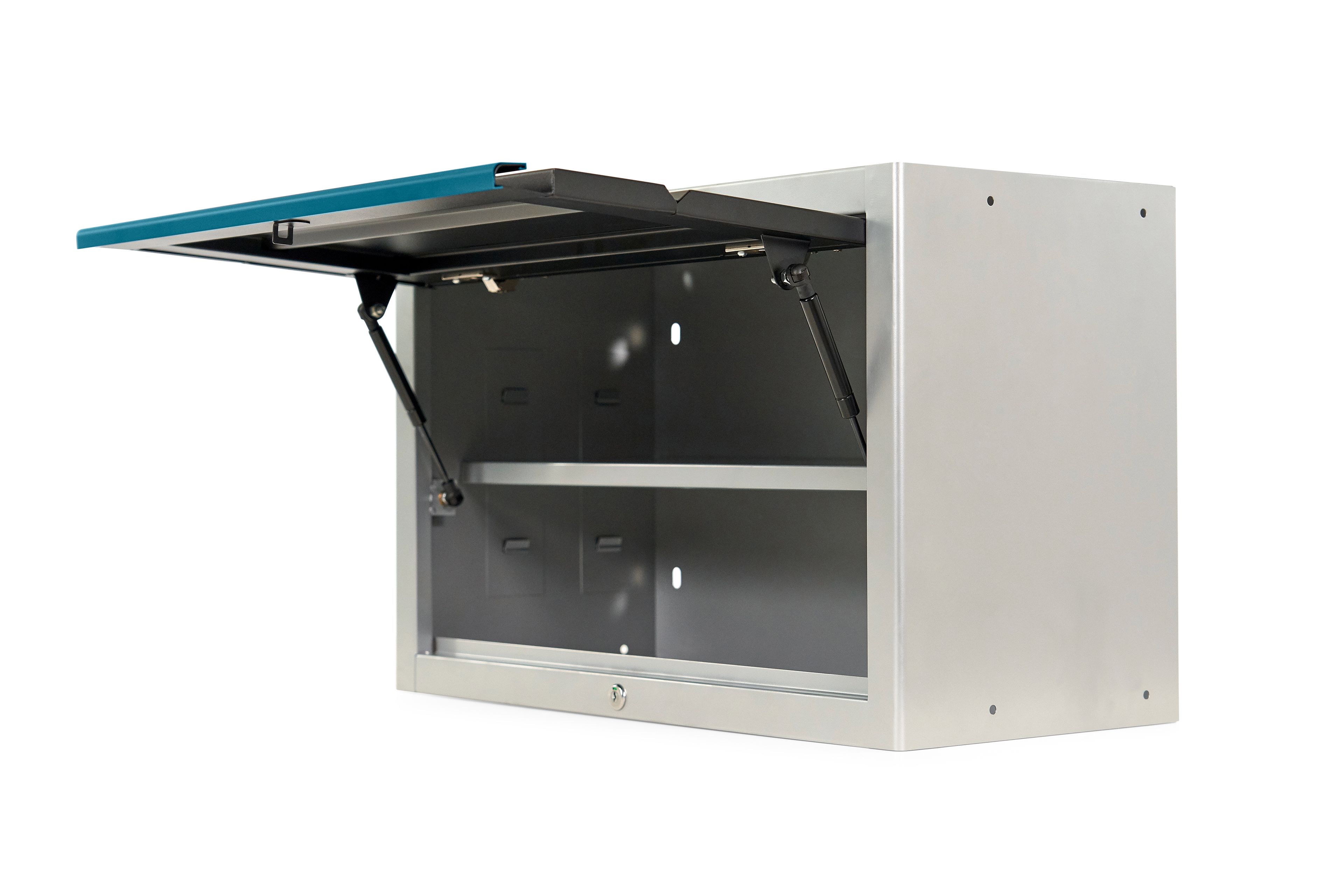 HBM Deluxe Armadietto Professionale Superiore con Ammortizzatori a Gas per Arredamento di Laboratorio nero blu Image 2