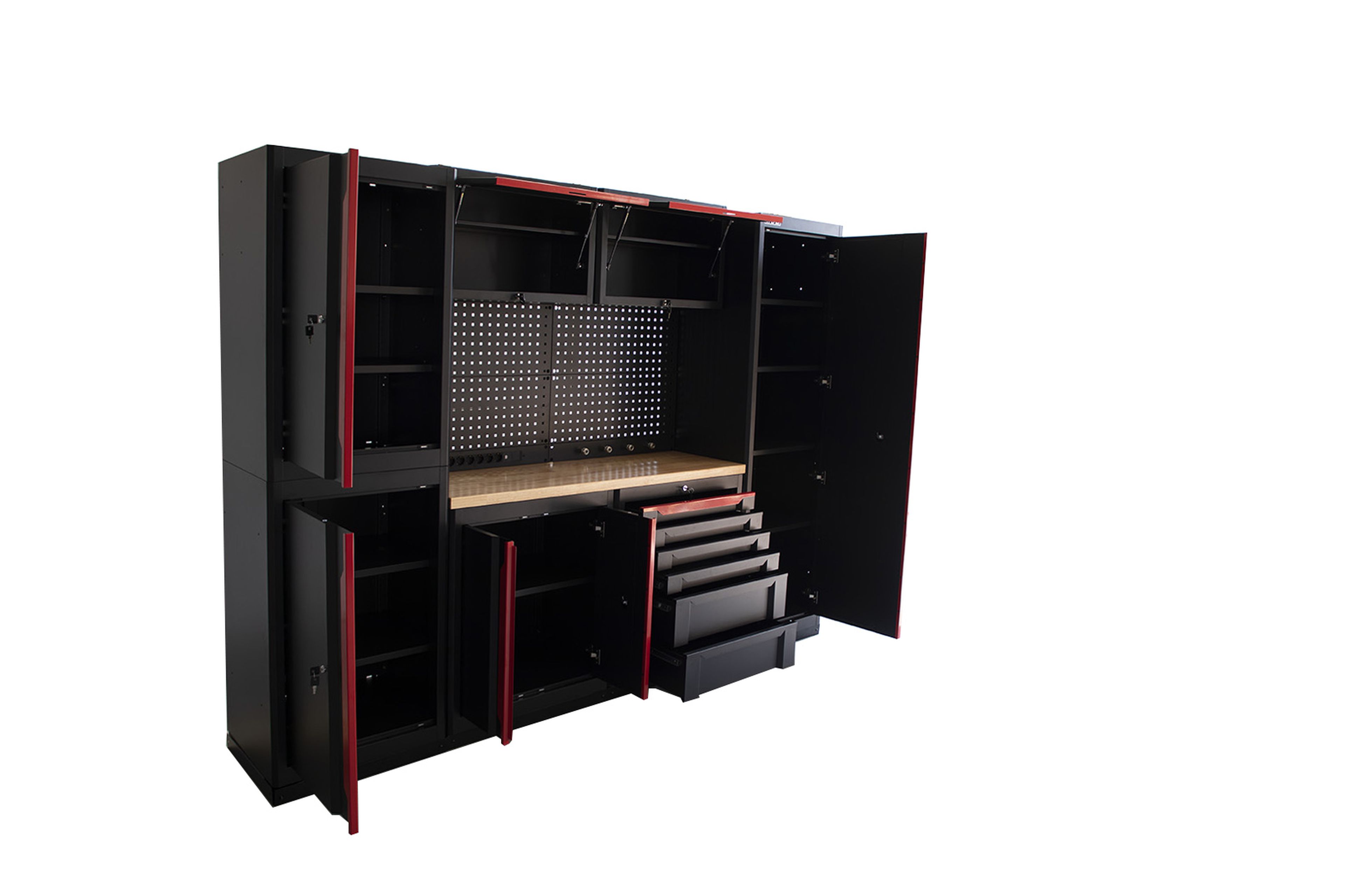 HBM expert modulair werkplaatssysteem, 10-delig, zwart rood Image 7