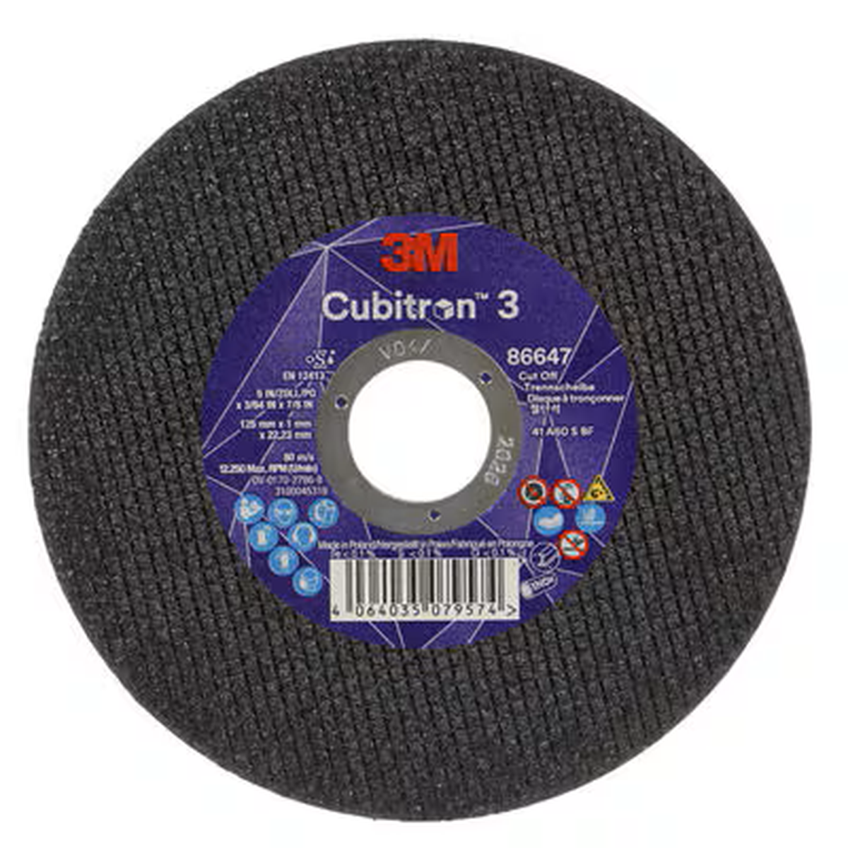 3M Cubitron II Trennscheibe, T41, 125 mm x 1 mm x 22.23 mm, A60