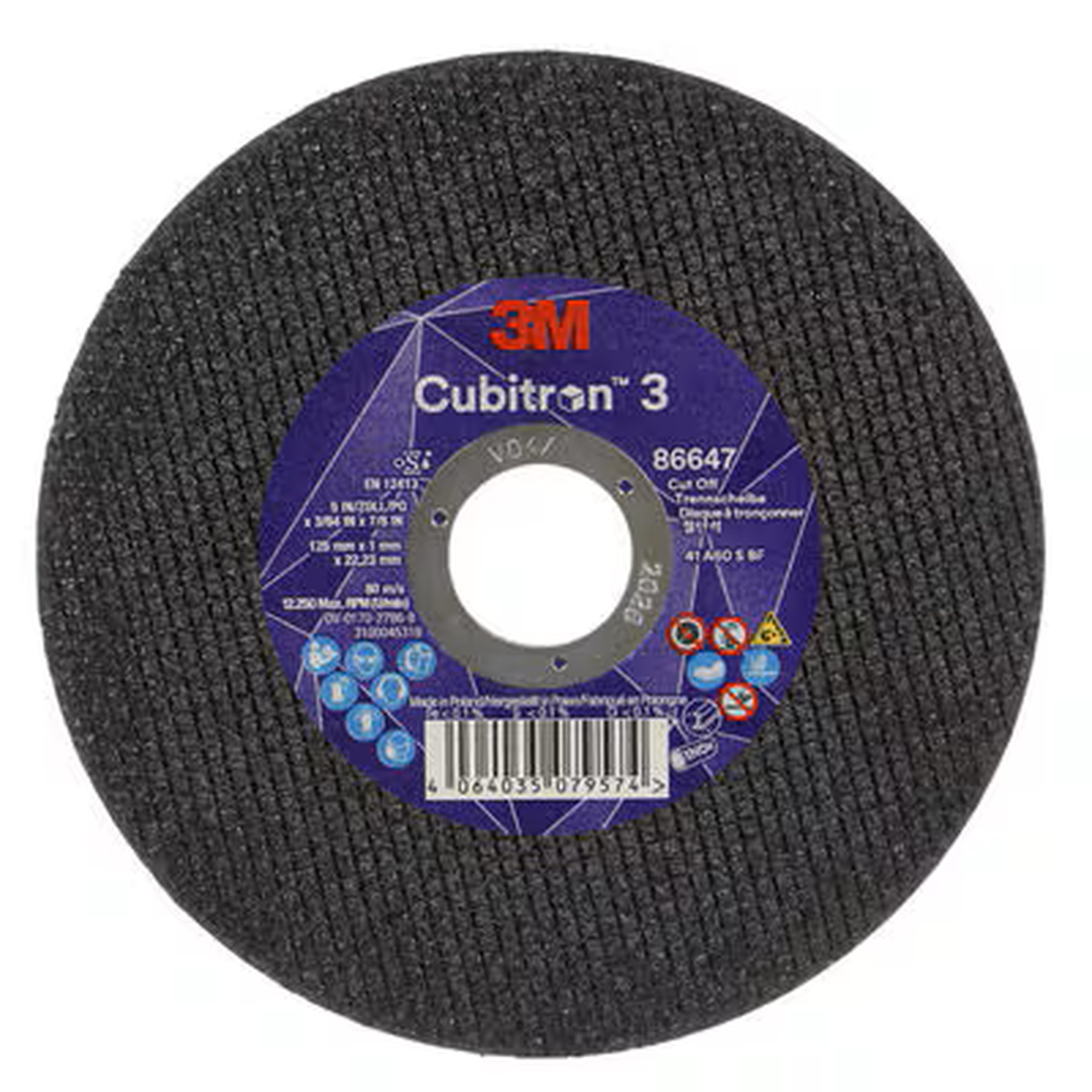 3M Cubitron II doorslijpschijf, T41, 125 mm x 1 mm x 22.23 mm A60