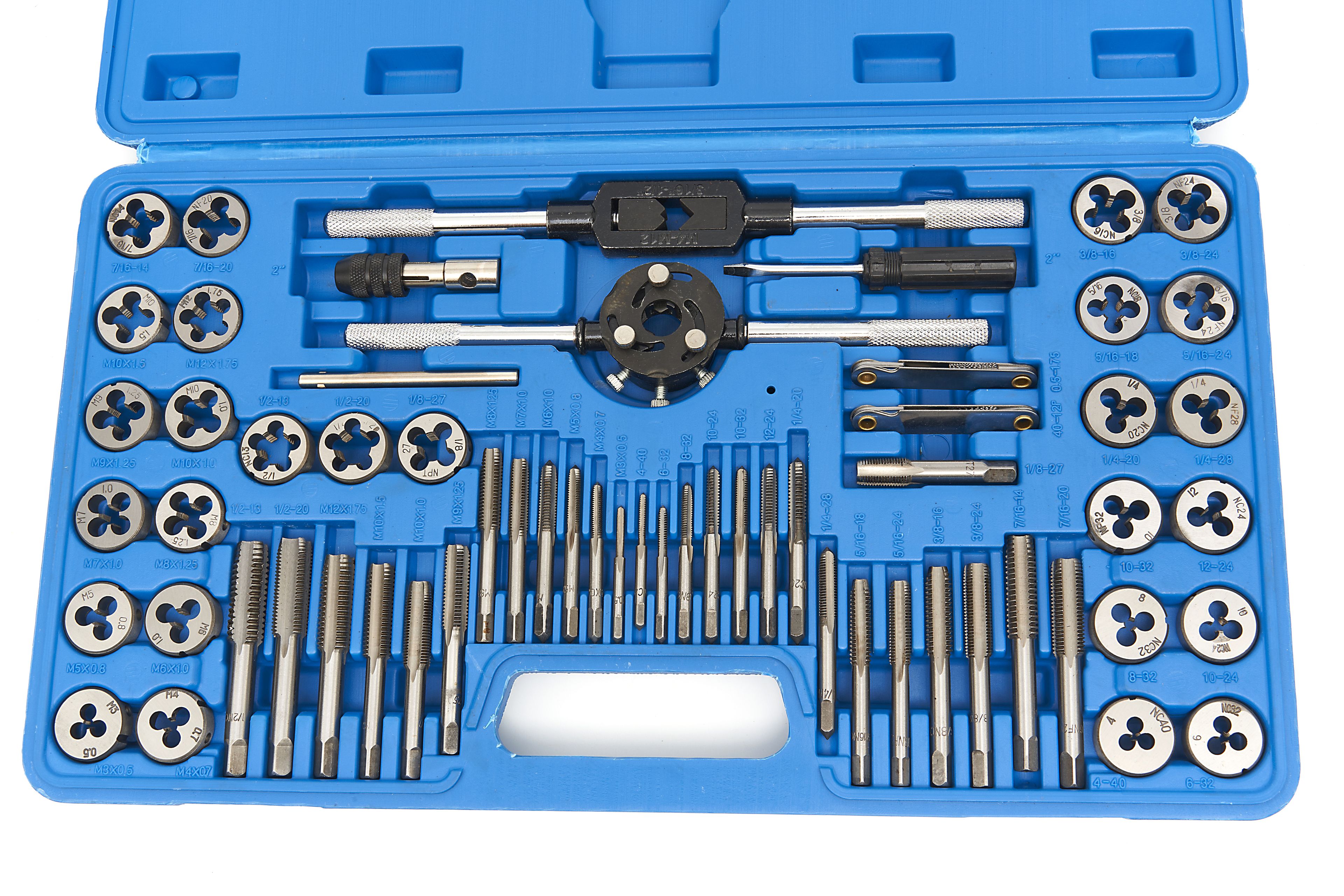HBM Jeu de taraudage et de coupe UNC / UNF et tailles métriques 60 pièces Image 2