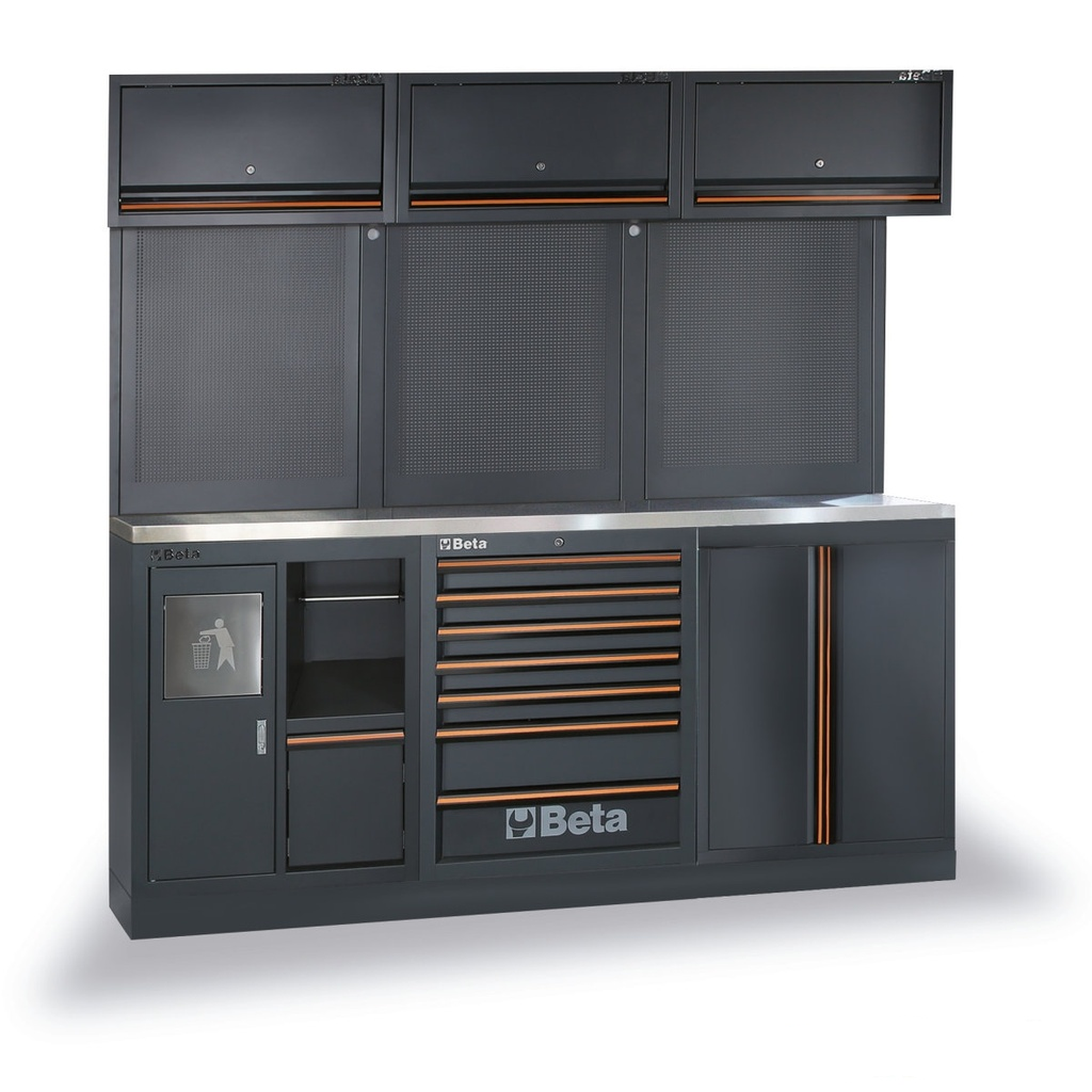 Beta werkplaatsinrichting, RVS werkblad, 157-delig, C45PRO 2.0 AX/157UT