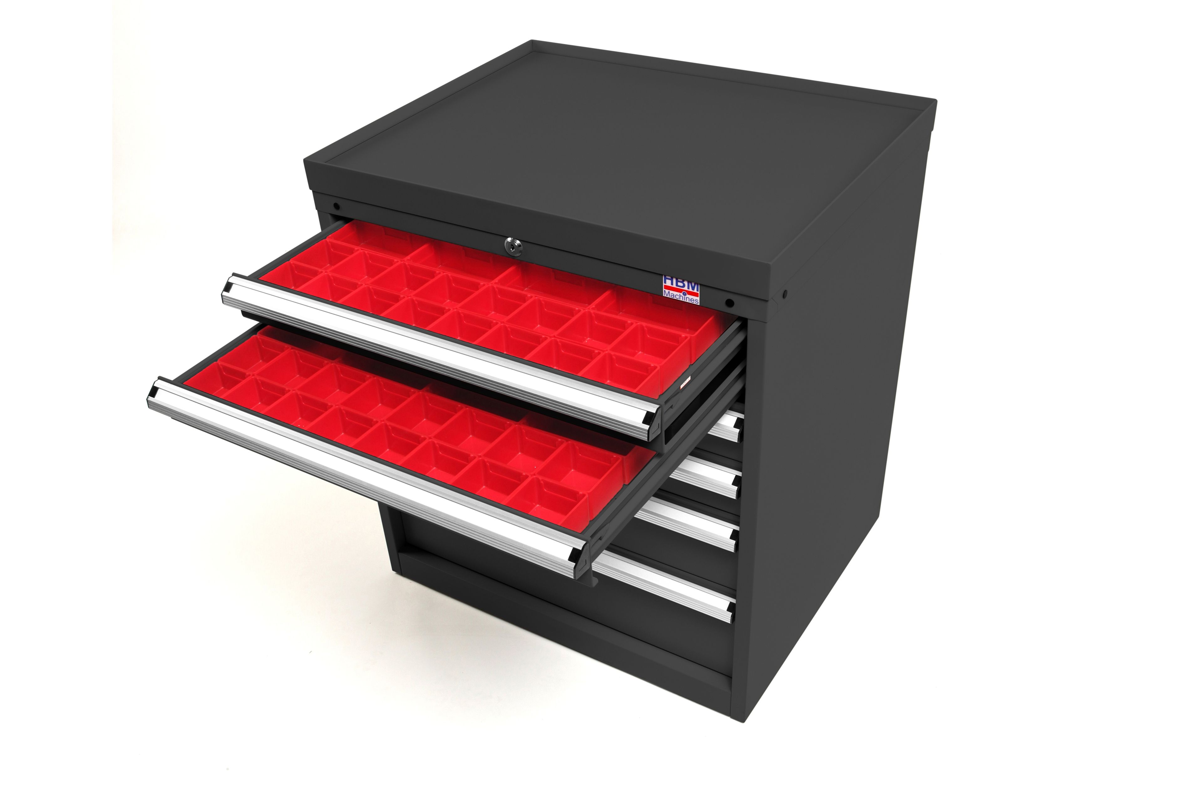 HBM Armoire à outils Profi 6 tiroirs 72 x 58 x 80 cm noir Image 2