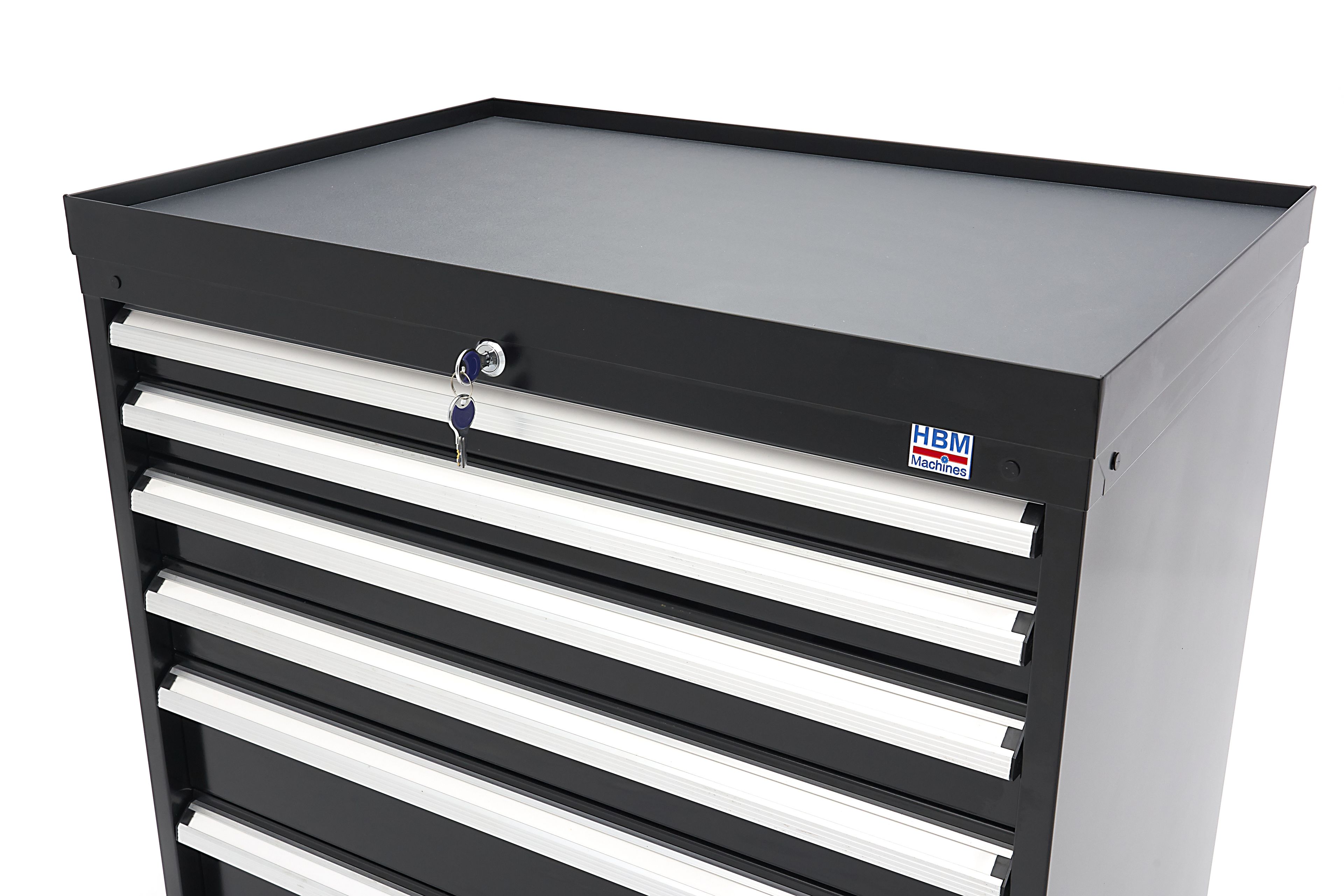 HBM Profi-Werkzeugschrank mit 6 Schubladen / Schubladenschrank, 88 x 58 x 80 cm, schwarz  Image 14