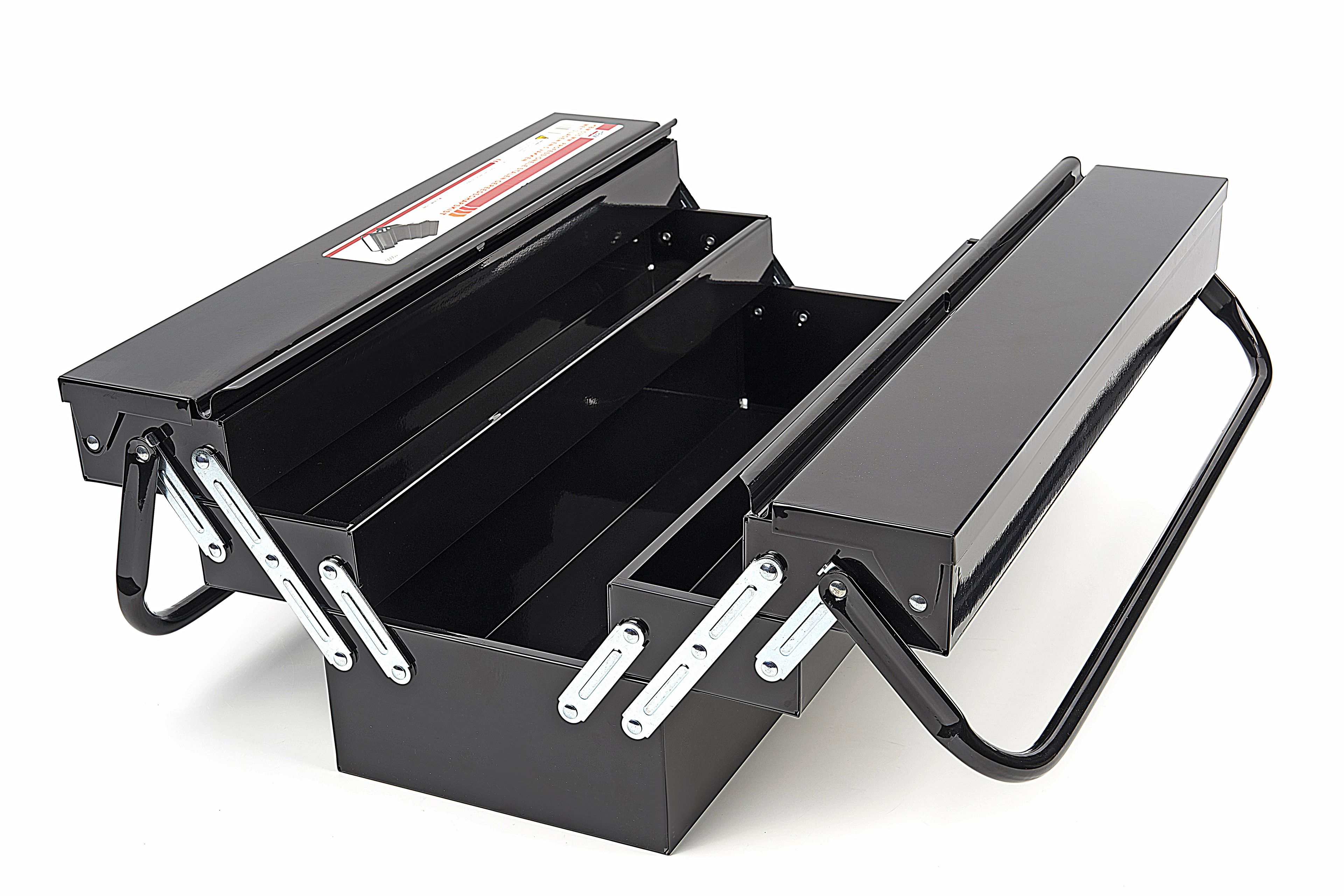 HBM 535 mm. Professioneller Werkzeugkasten aus Stahl mit 3 Ebenen und 5 Fächern Image 4