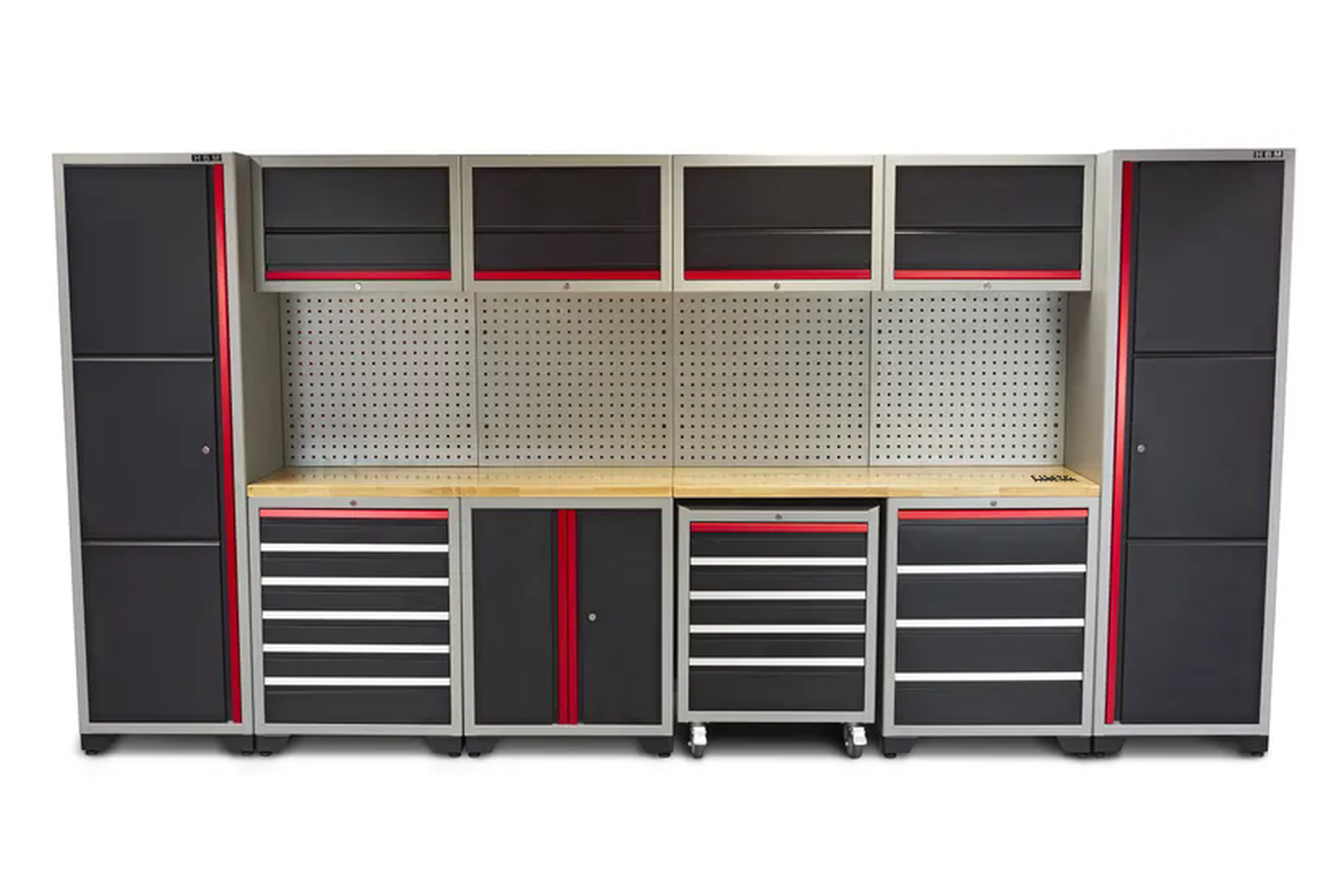 Système d'atelier modulaire professionnel de luxe HBM, 16 pièces, noir rouge Image 2