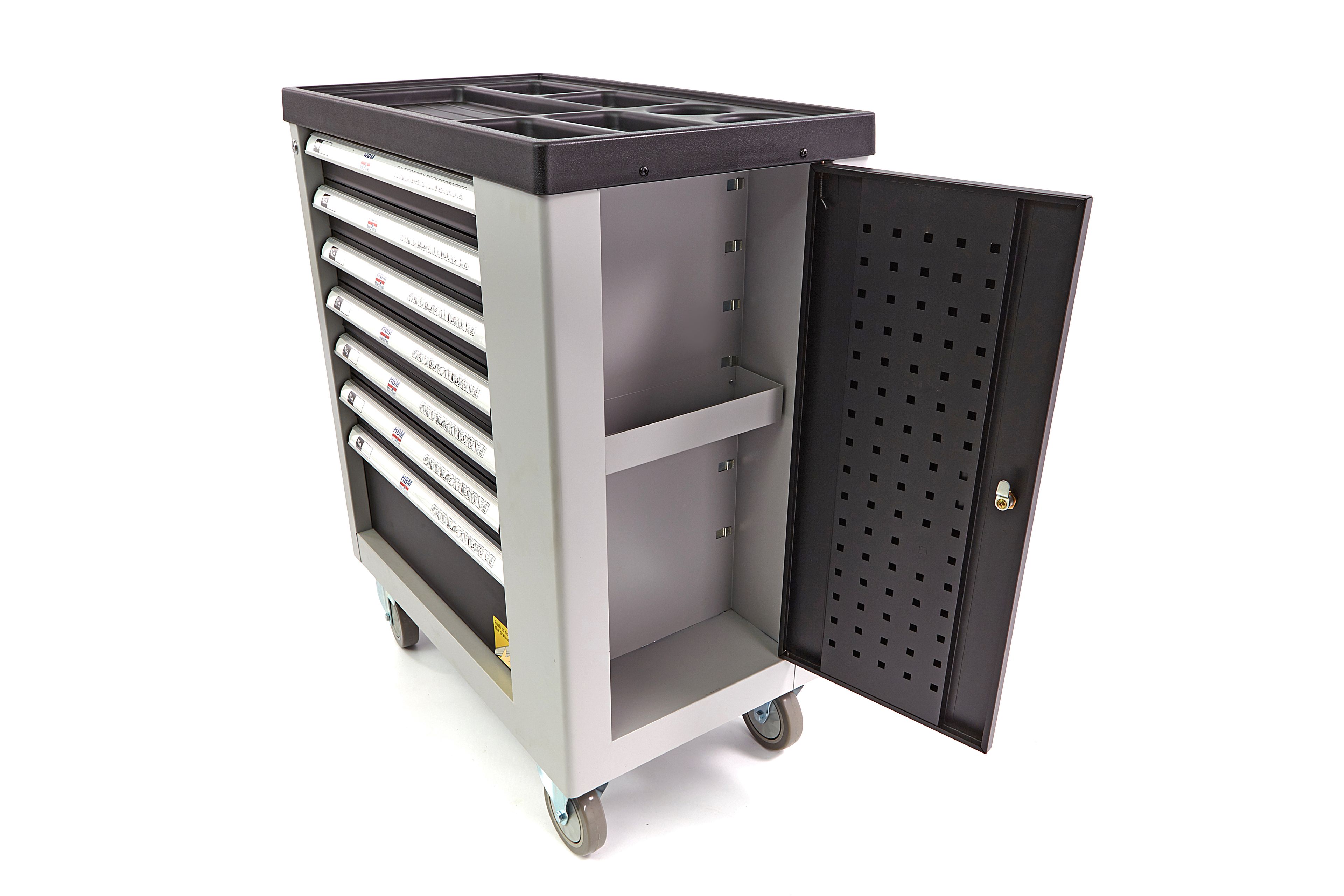 HBM Luxe gereedschapswagen met 7 laden - 77 cm - grijs Image 4