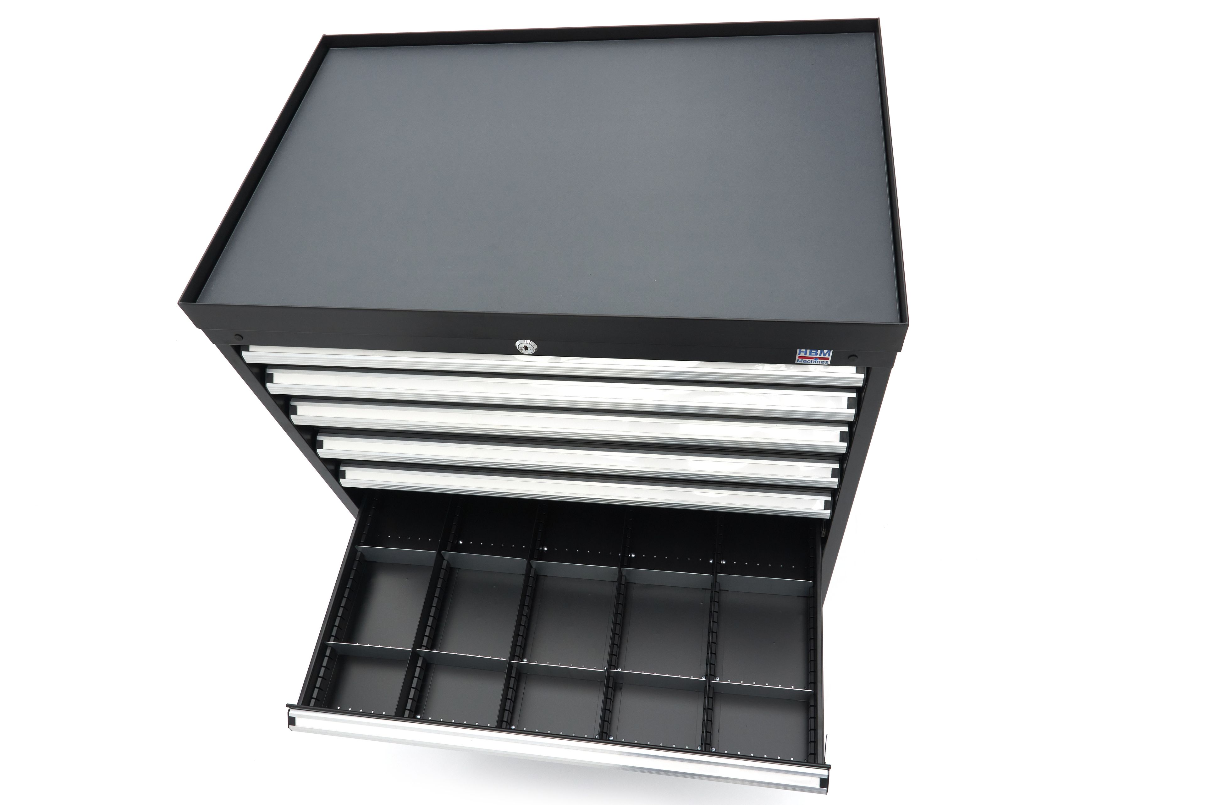 HBM Profi-Werkzeugschrank mit 8 Schubladen / Schubladenschrank, 88 × 58 × 100 cm, schwarz Image 13
