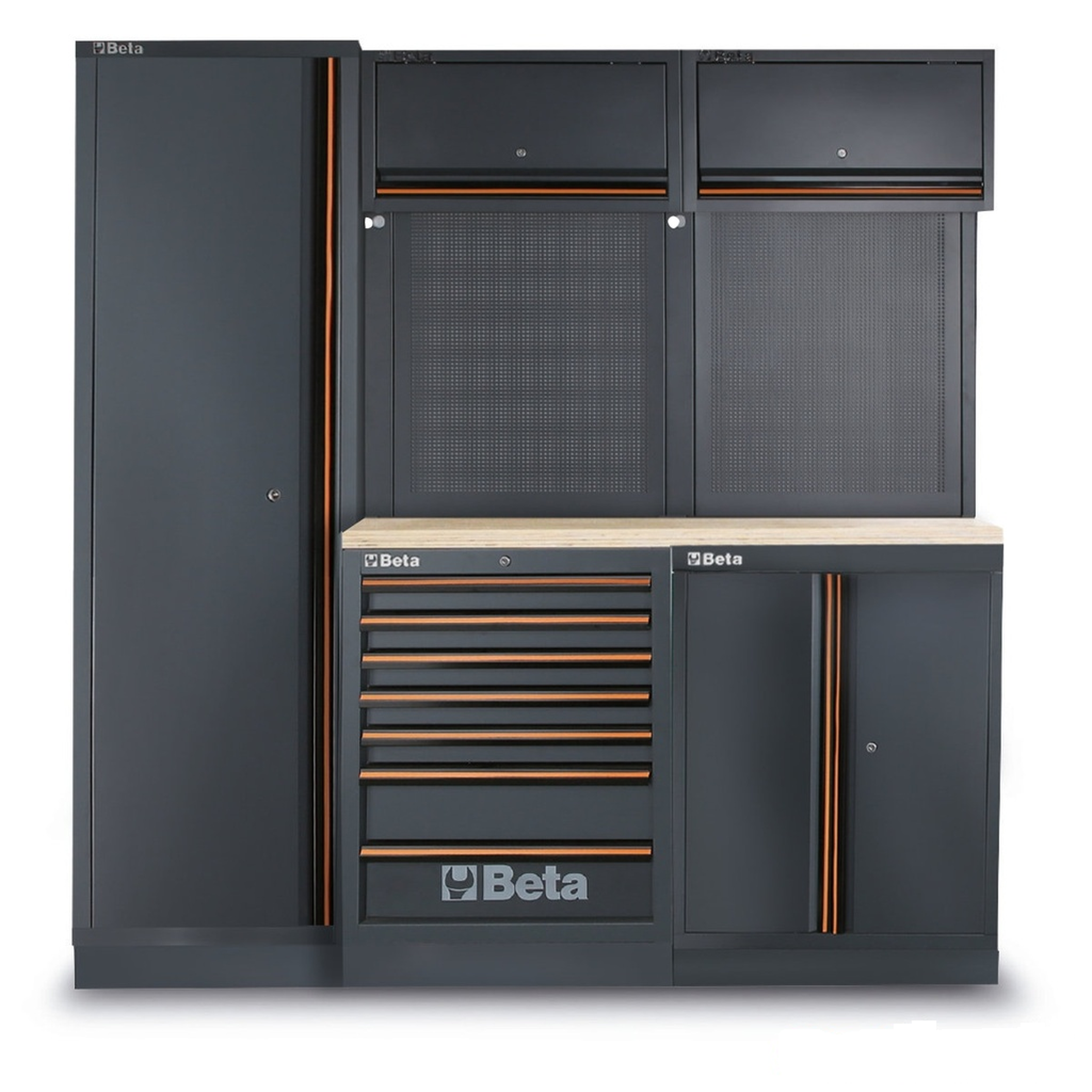 Beta werkplaatsinrichting, multiplex werkblad, 196-delig, C45PRO 2.0 B7W/196UT