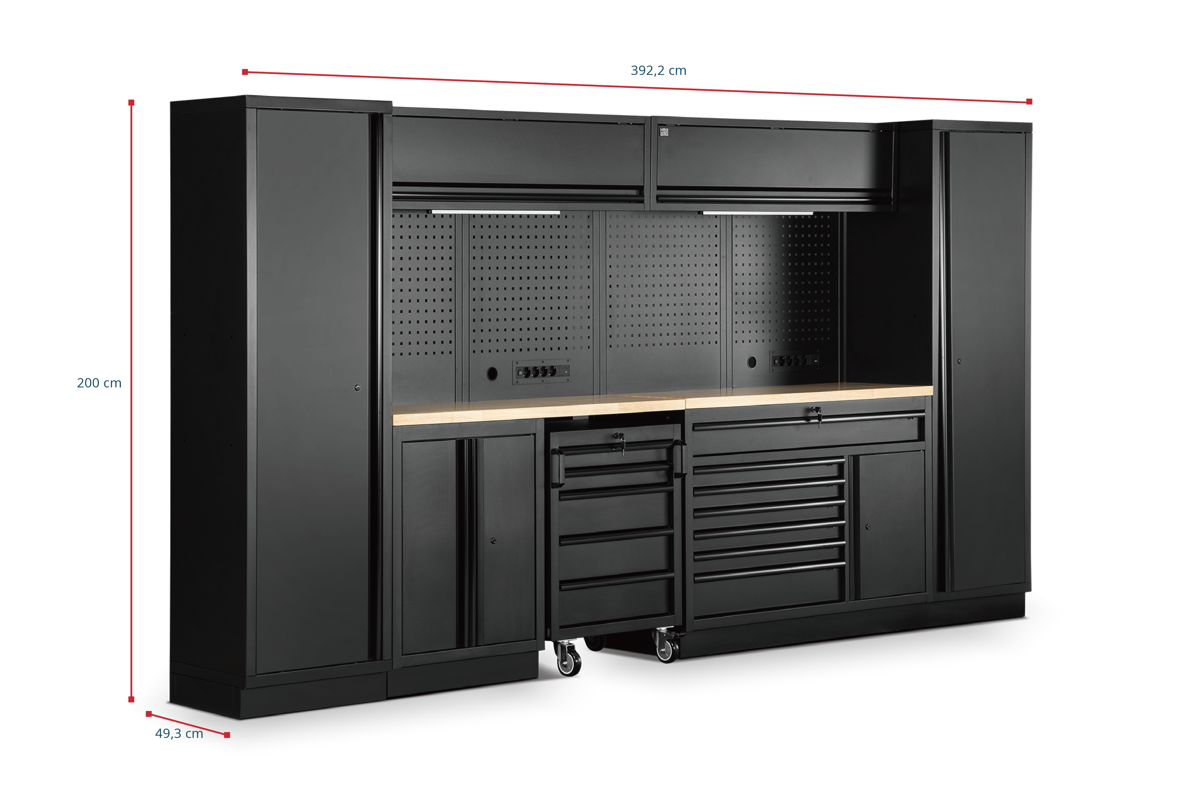 HBM modulair werkplaatssystem 13-delig, zwart Image 6