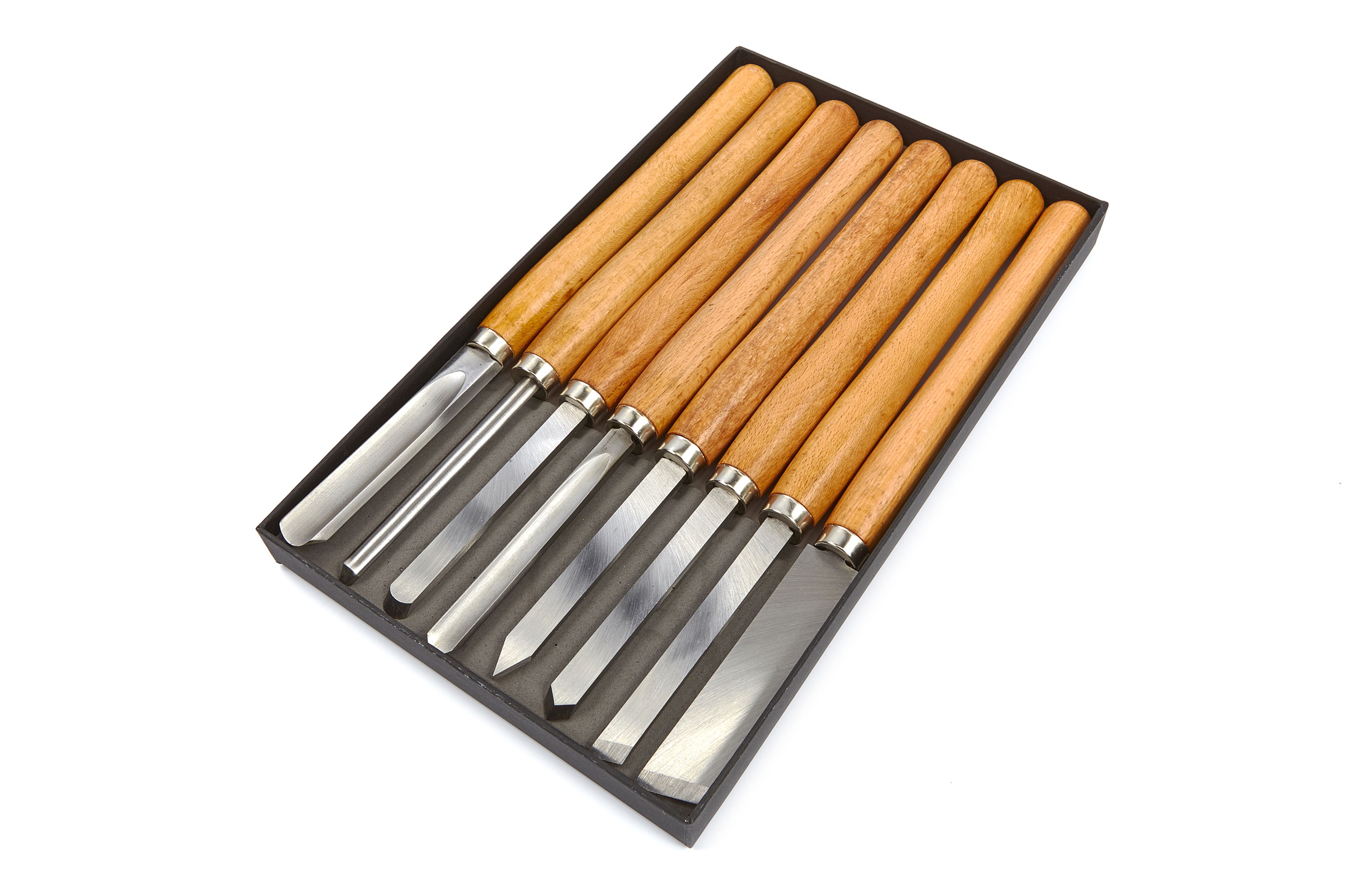 Ensemble d'outils de tournage de bois HBM 8 pièces Image 4