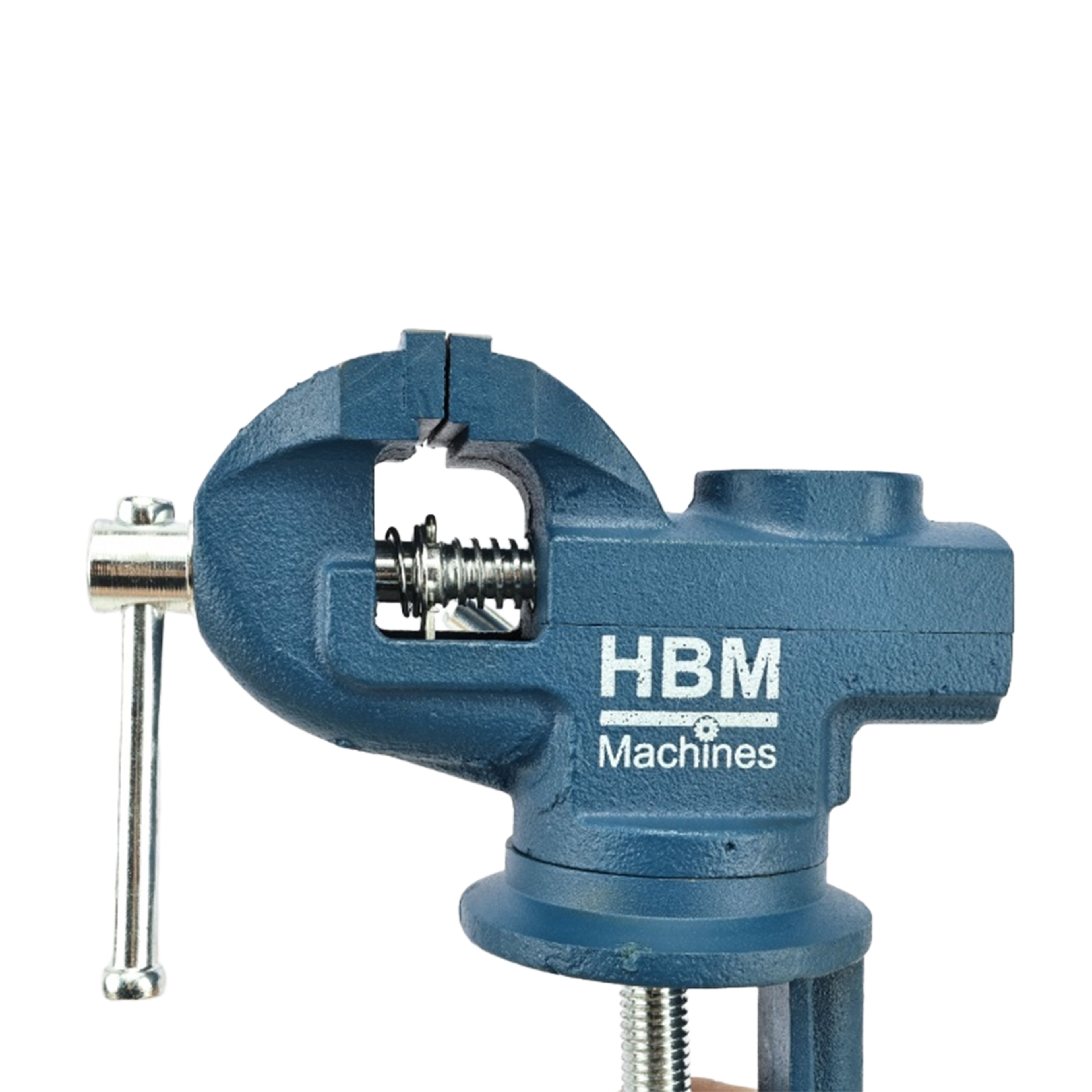 Tornillo de banco HBM de 60 mm con abrazadera de mesa - Giratorio Image 2