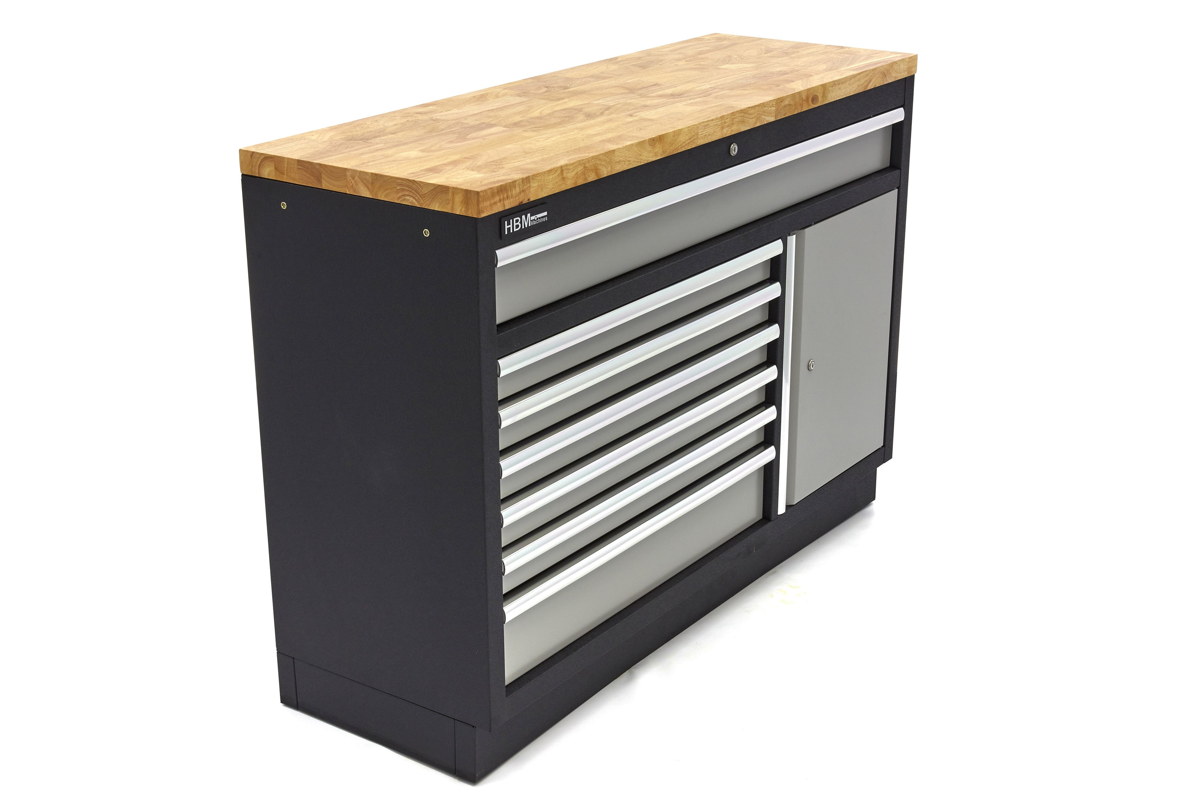HBM 7 cassetti 132 cm. Armadio portautensili professionale, banco da lavoro con porta per attrezzatura da officina Image 4