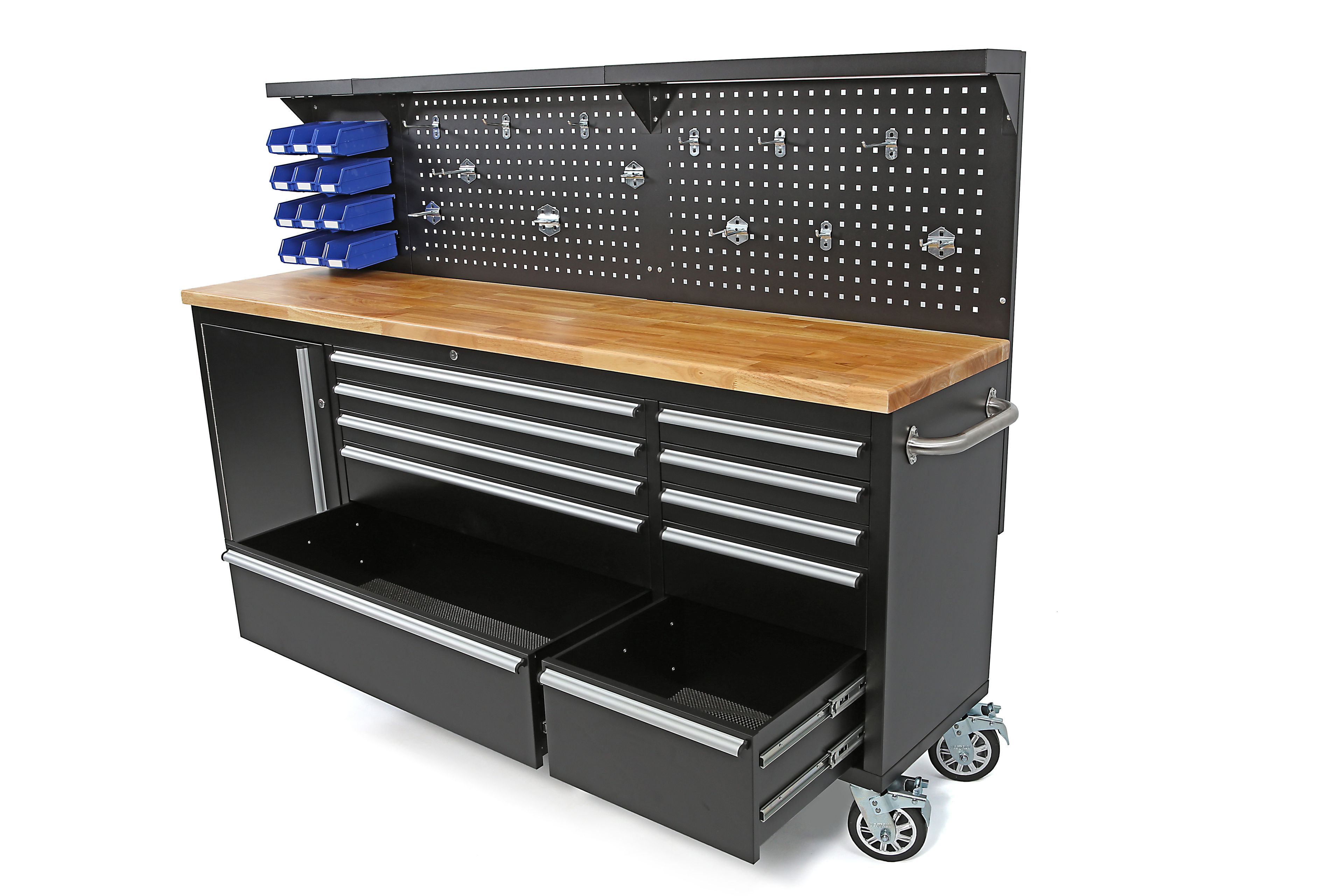 HBM gereedschapswagen met achterwand 215 cm, zwart Image 7