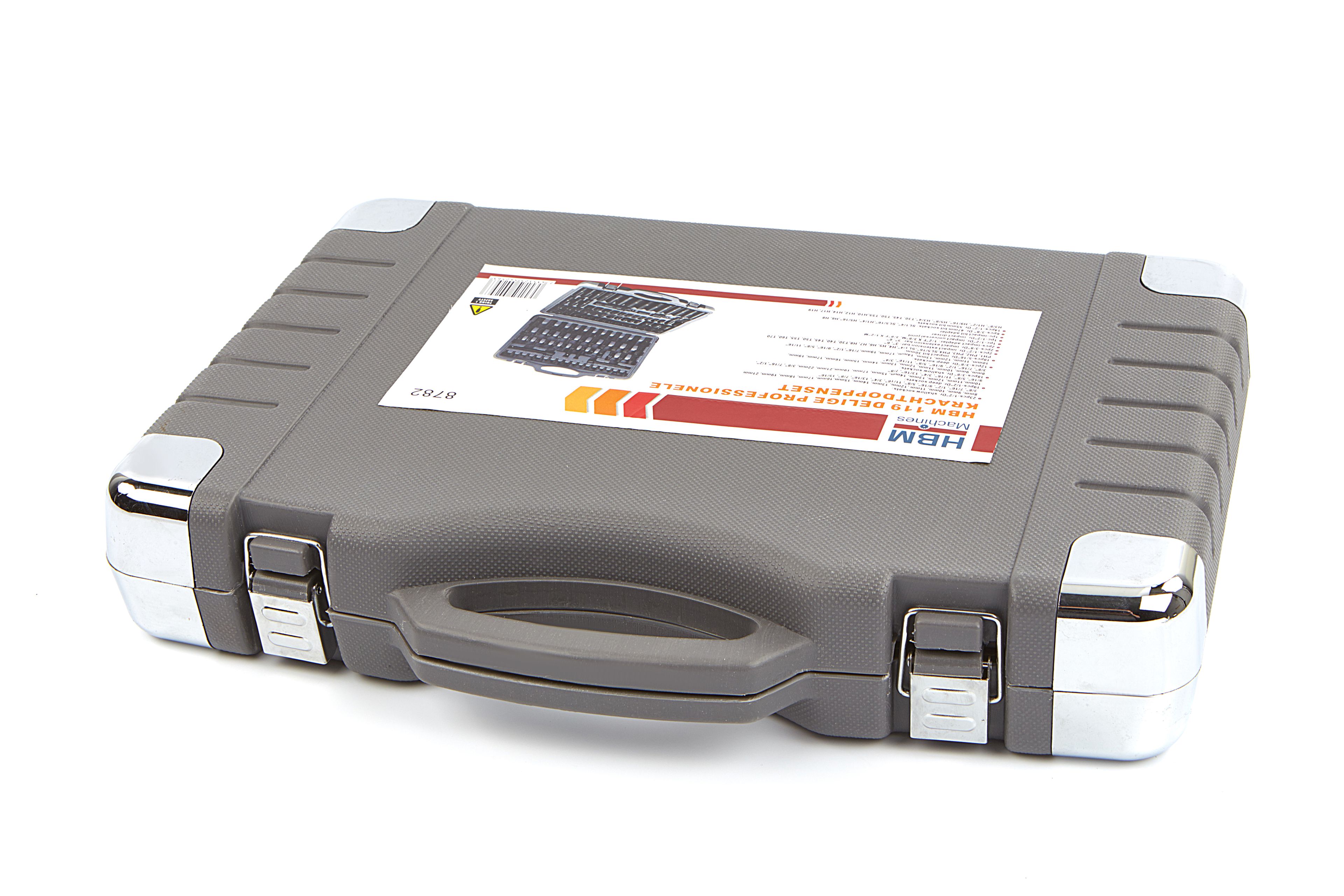 Set di chiavi a cricchetto HBM 119 pezzi professionale misure metriche e INCH Image 13