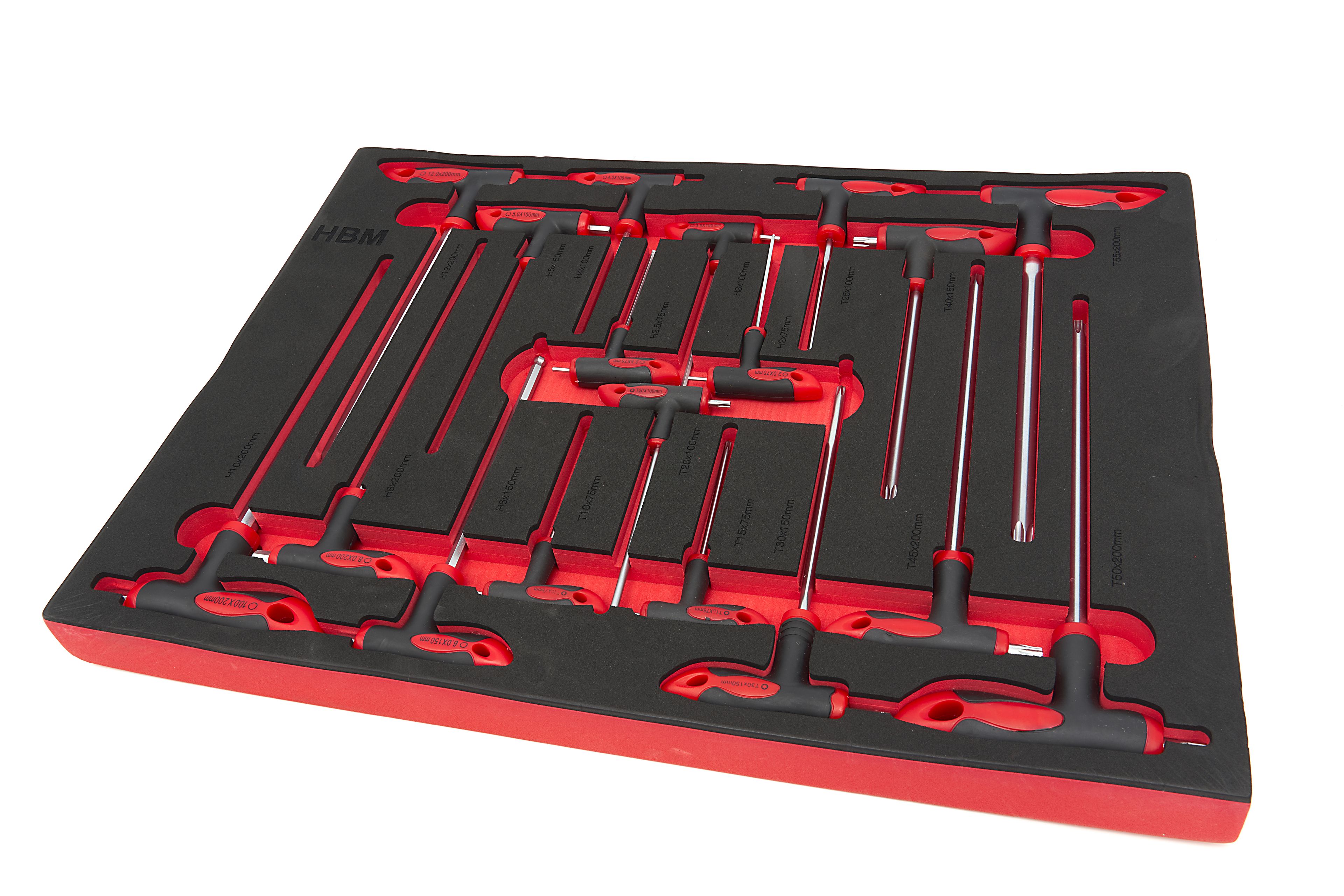 HBM 18 Delige T-Grepenset Foam Inlay voor HBM Gereedschapswagen Image 4