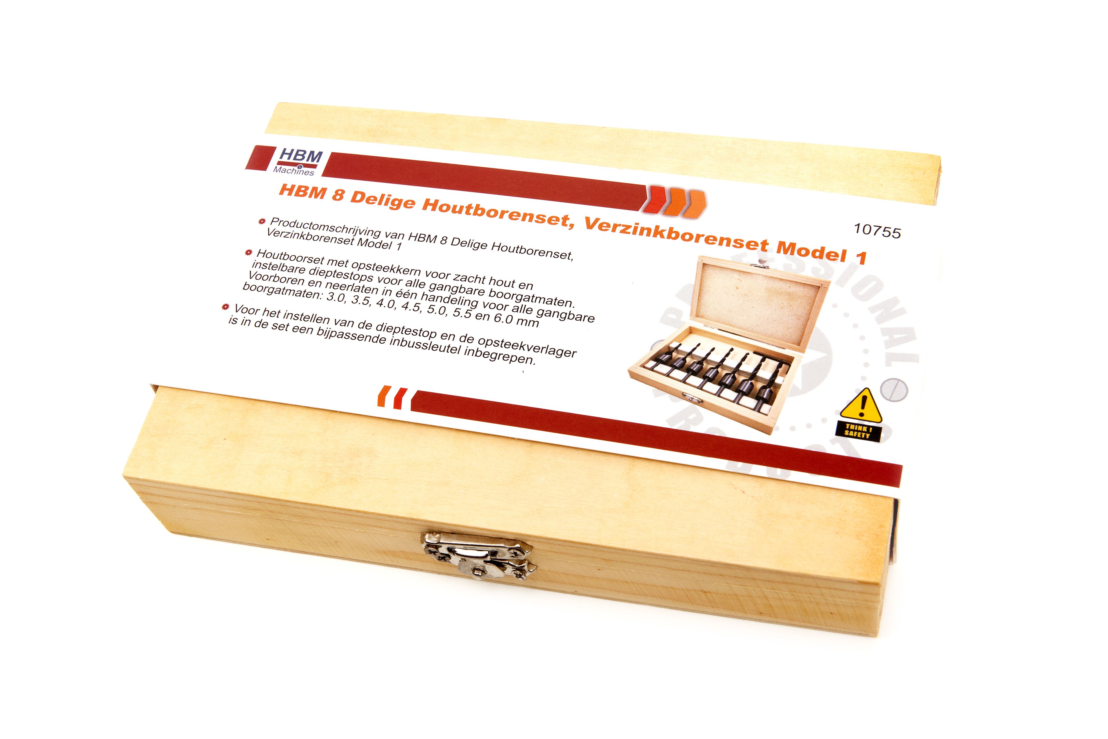 HBM 8 Delige Houtborenset, Verzinkborenset Model 1 Image 7