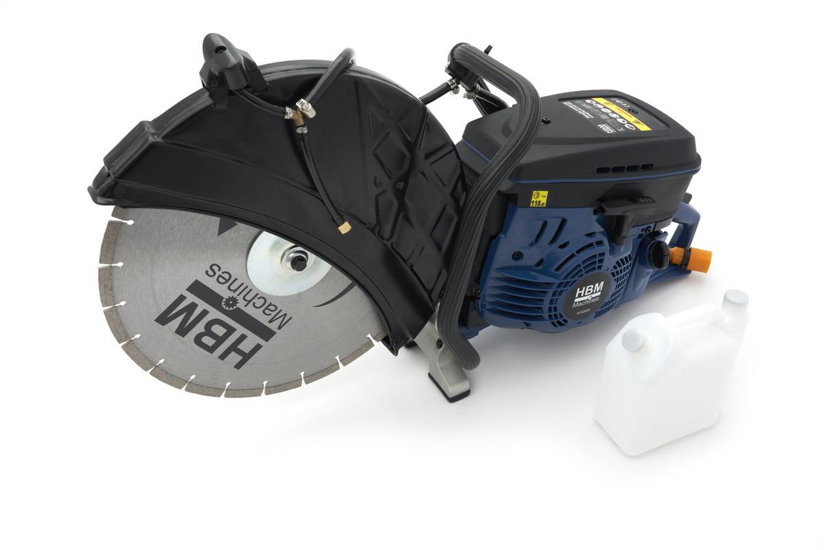 HBM Sierra para hormigón / sierra de cinta / amoladora de motor de 93,6 cc con hoja de 400 mm