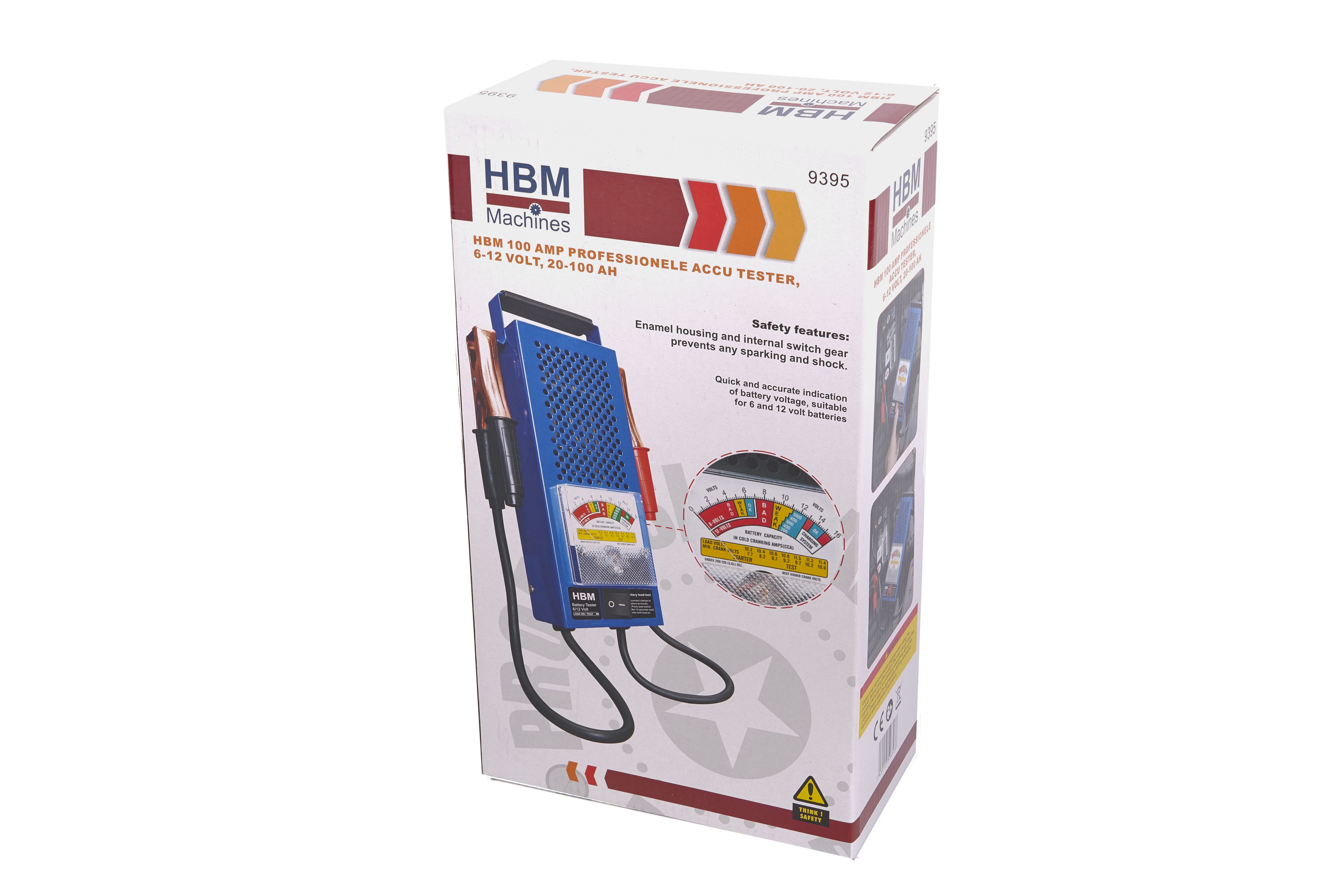 HBM Testeur de batterie professionnel 100 AMP, 6-12 V, 20-100 Ah Image 4