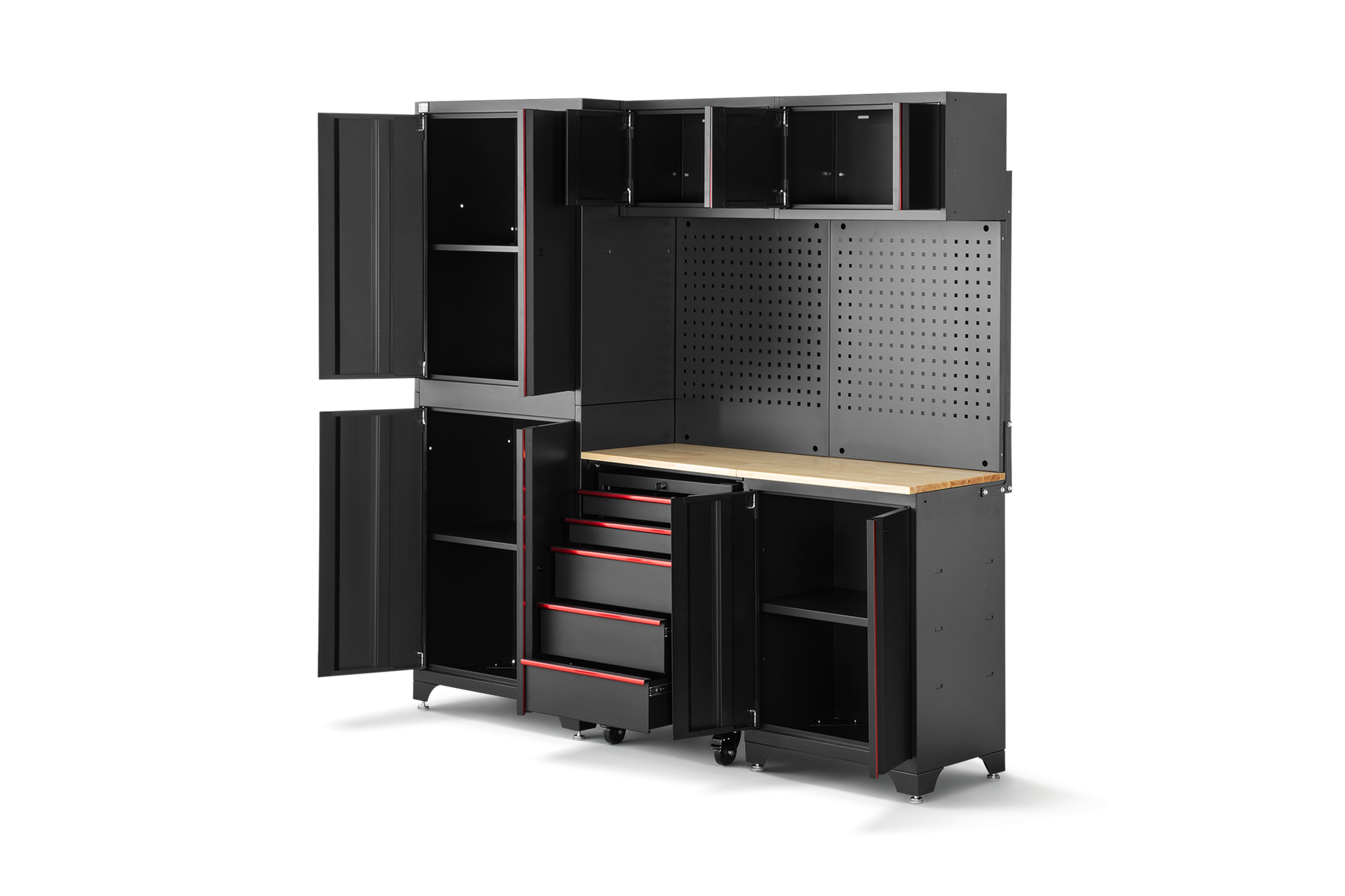 HBM modulair werkplaatssysteem 6-delig, zwart rood, model A Image 4