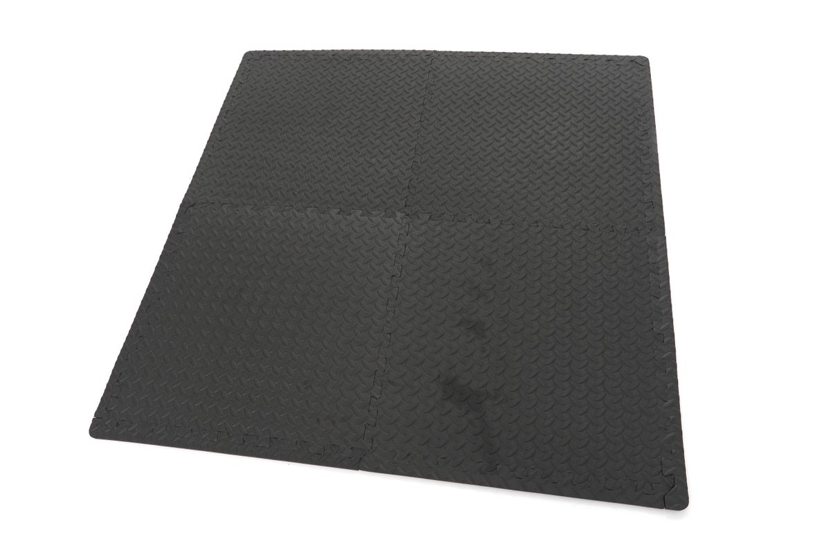 HBM Juego de baldosas de EVA para la protección del suelo 4 piezas, negro