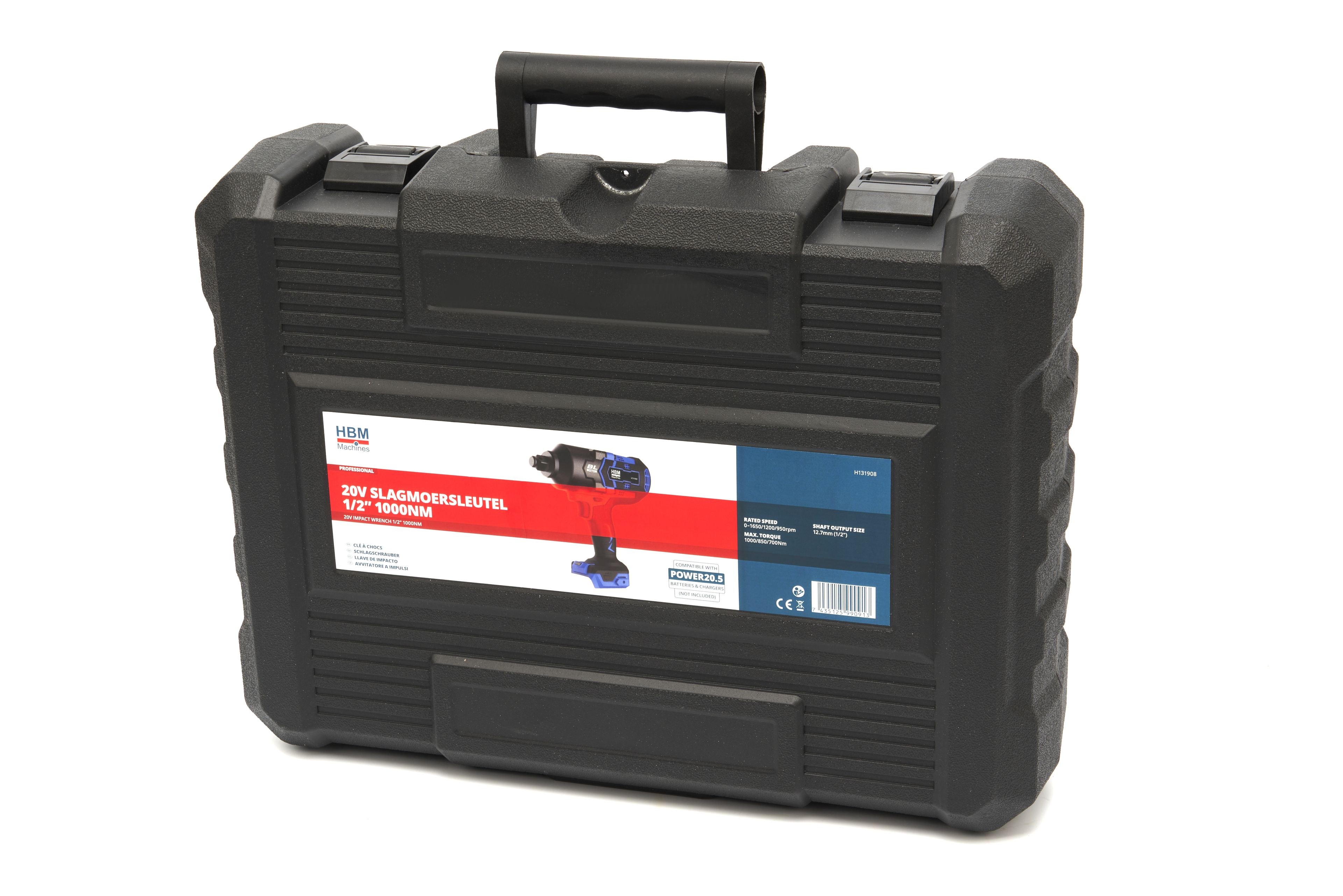 HBM Avvitatore a impulsi a batteria, 1/2 pollice, 1000 Nm, 20 Volt Image 7