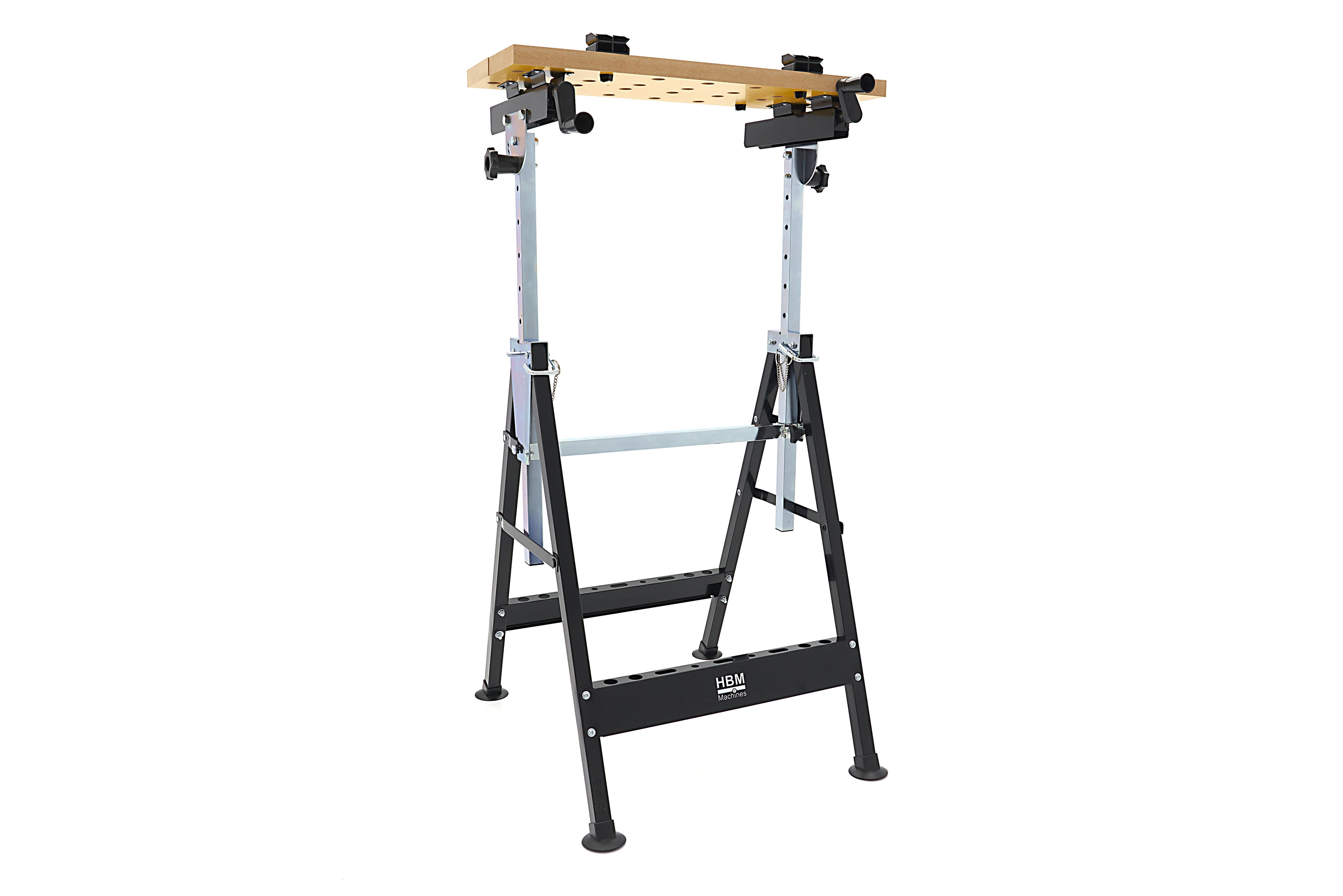 Banco de trabajo portátil HBM con superficie de trabajo ajustable en altura y tiltable Image 3