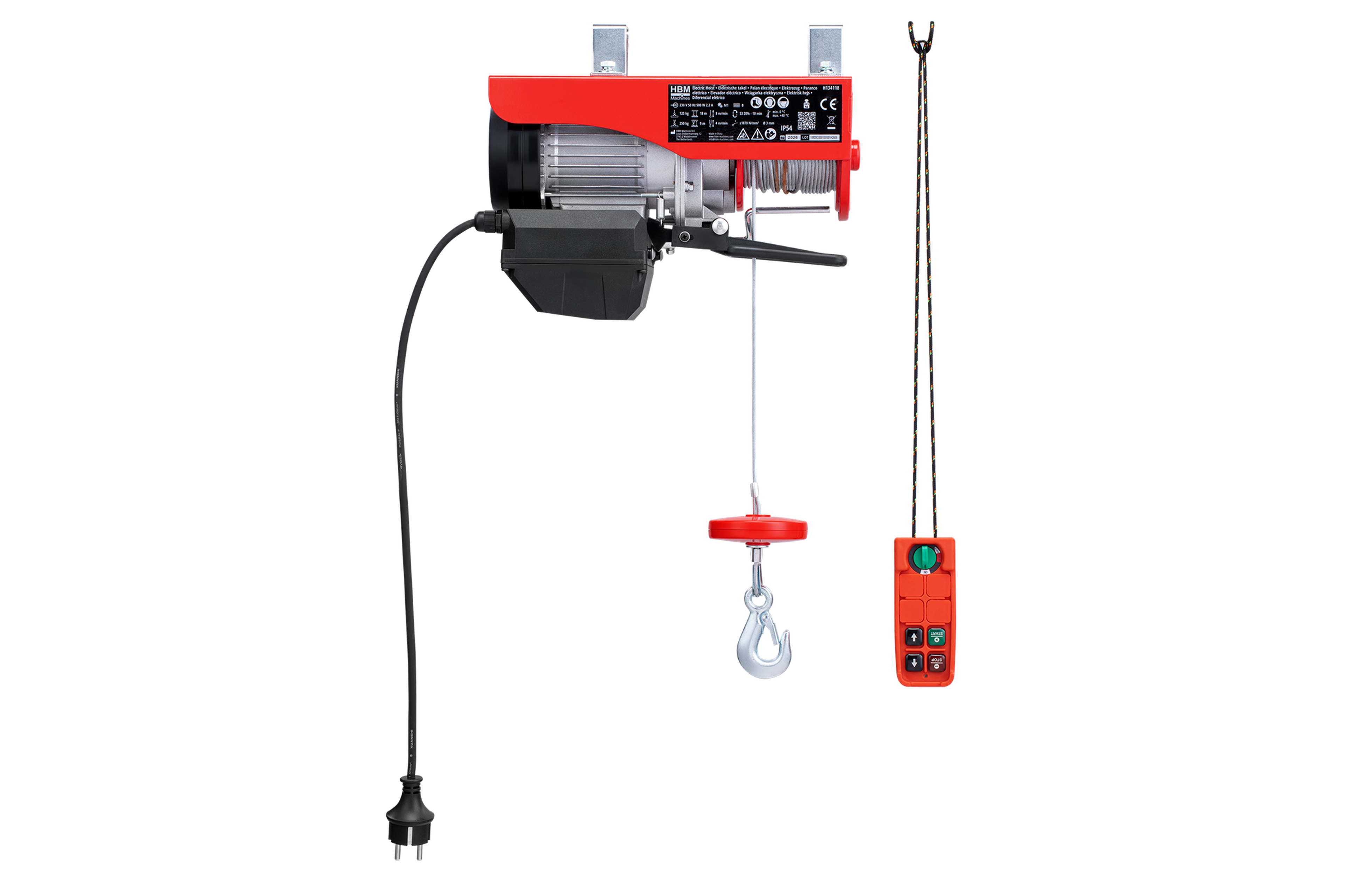 HBM elektrische takel met draadloze afstandsbediening 250 kg, 18 meter Image 6