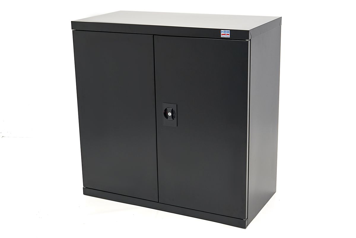 HBM Armario de herramientas 90 x 45 x 90 cm con 3 estantes negro