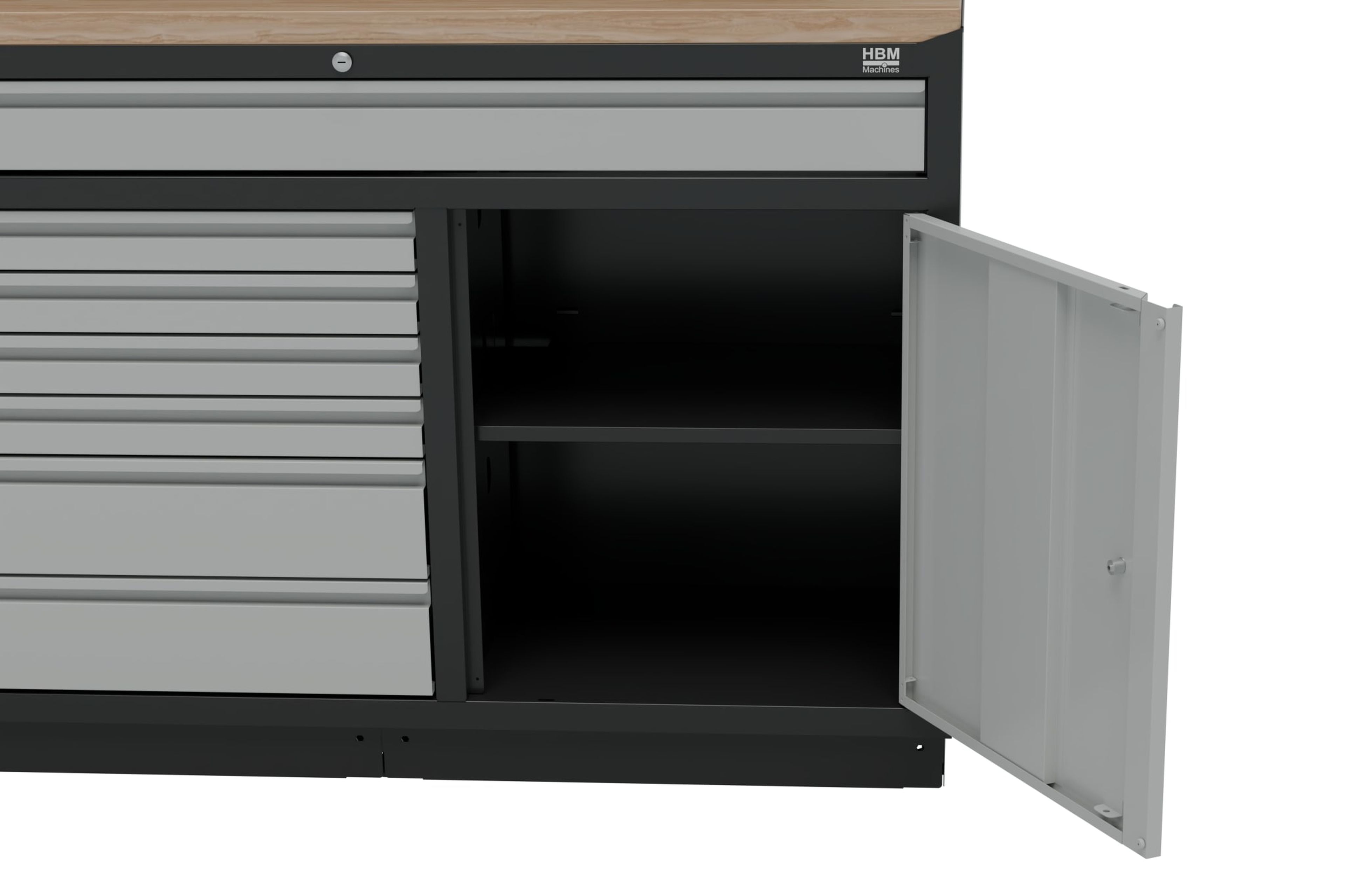 HBM modulair werkplaatssysteem 6-delig, zwart, grijs Image 7