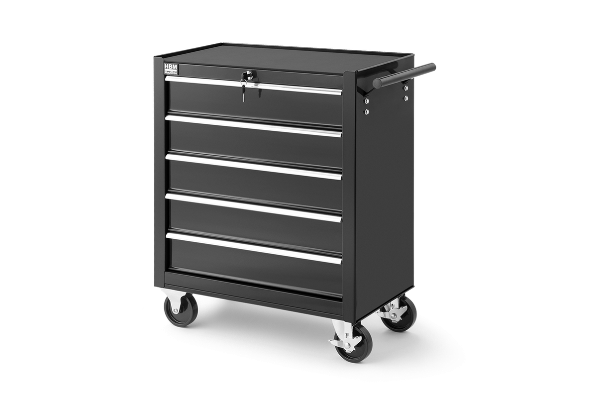 HBM Werkzeugwagen mit 5 Schubladen, 62 cm, schwarz