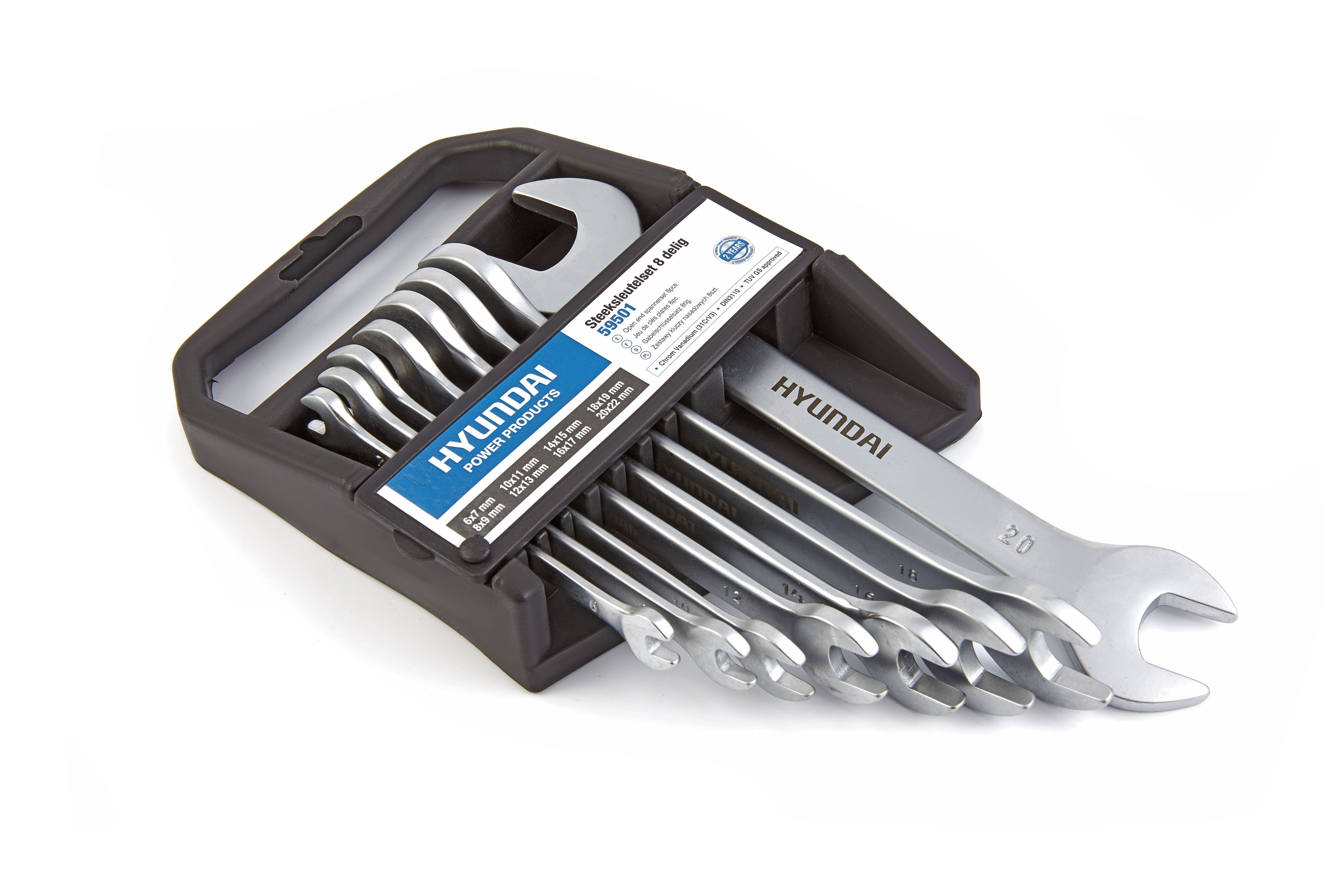 Set di chiavi a cricchetto Hyundai 8 pezzi 6-22mm