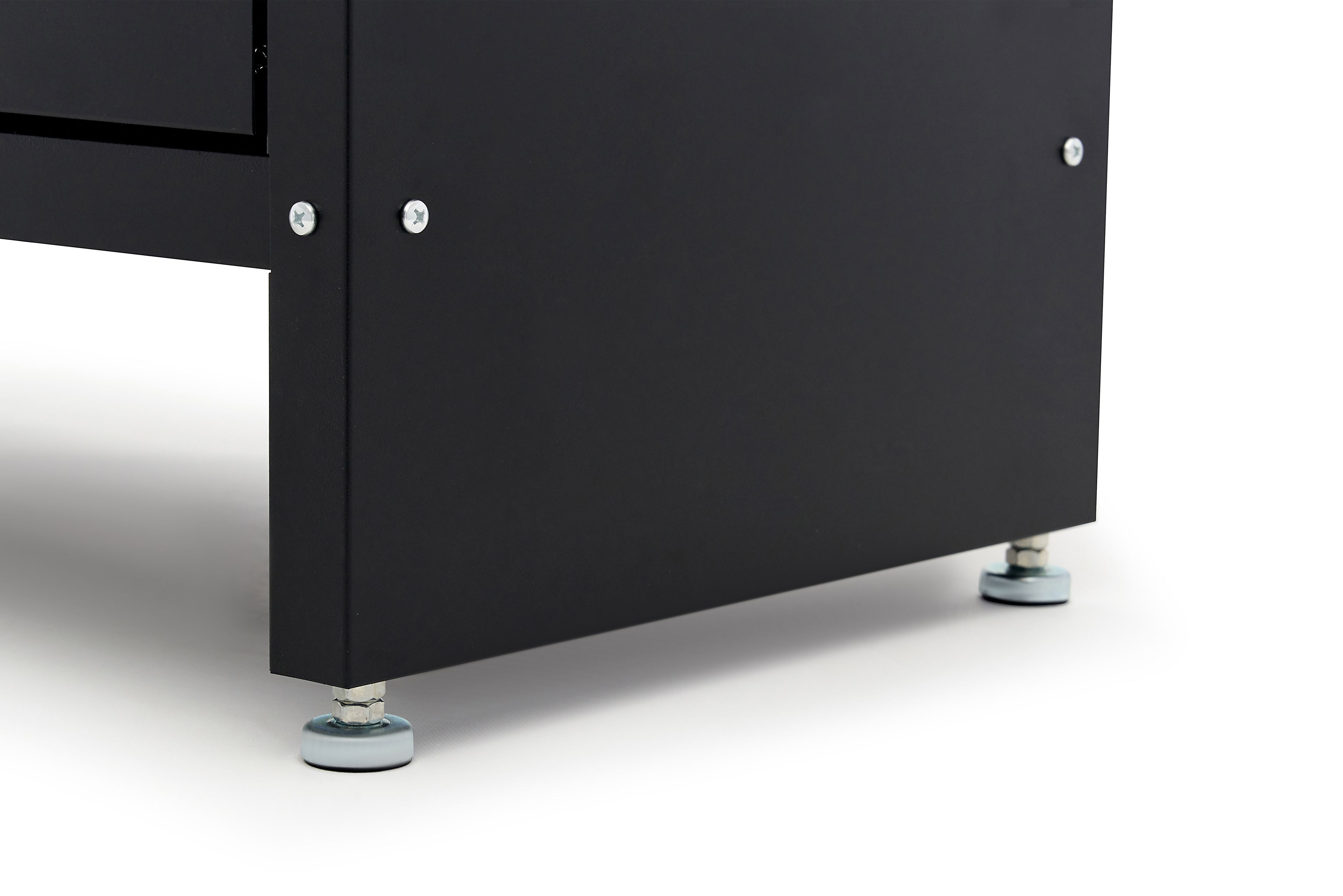 HBM werkbank 120 cm met 8 laden, massief houten werkblad, zwart Image 10