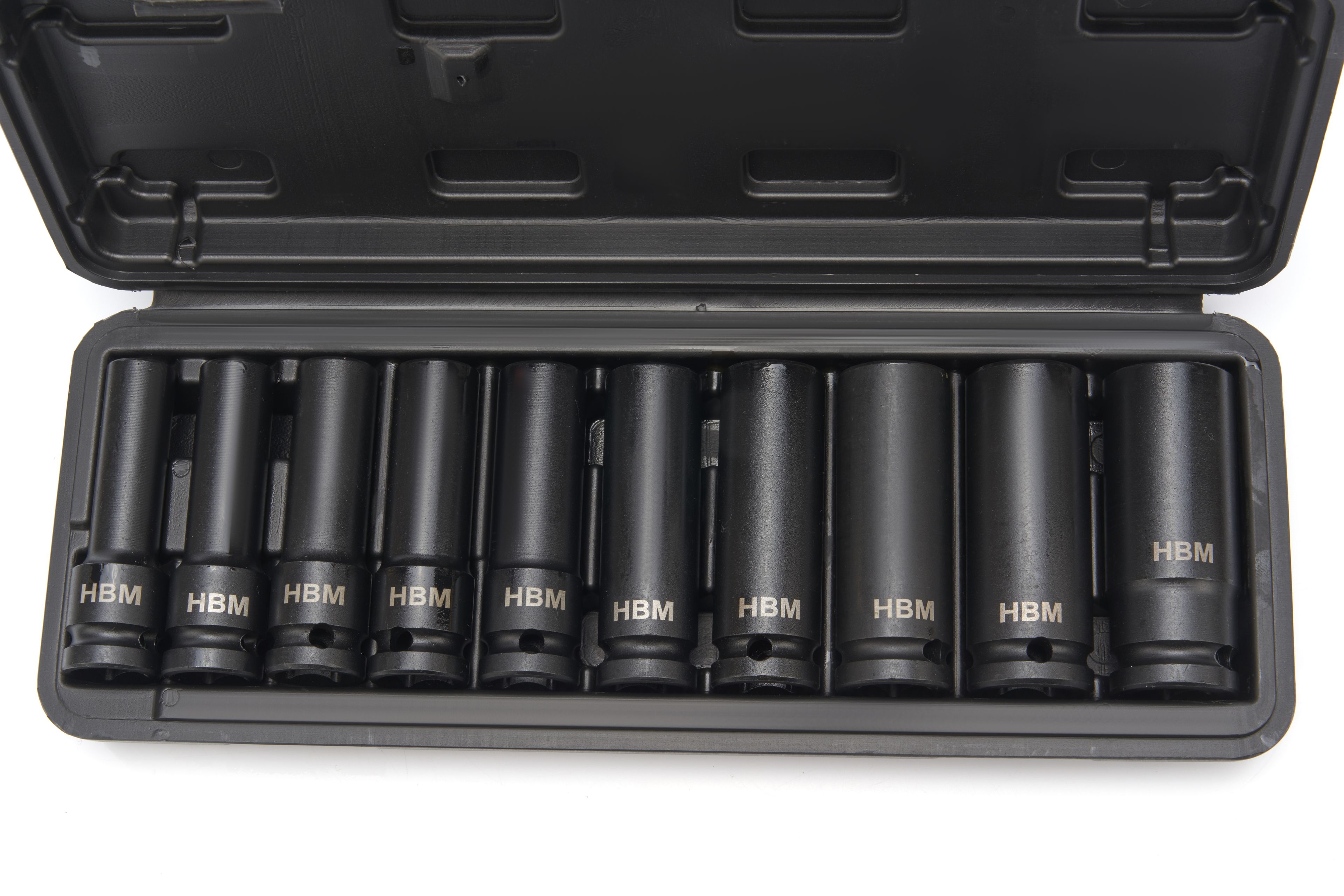 HBM diepe krachtdoppenset, 1/2 inch, metrische zeskant, 10-delig Image 2