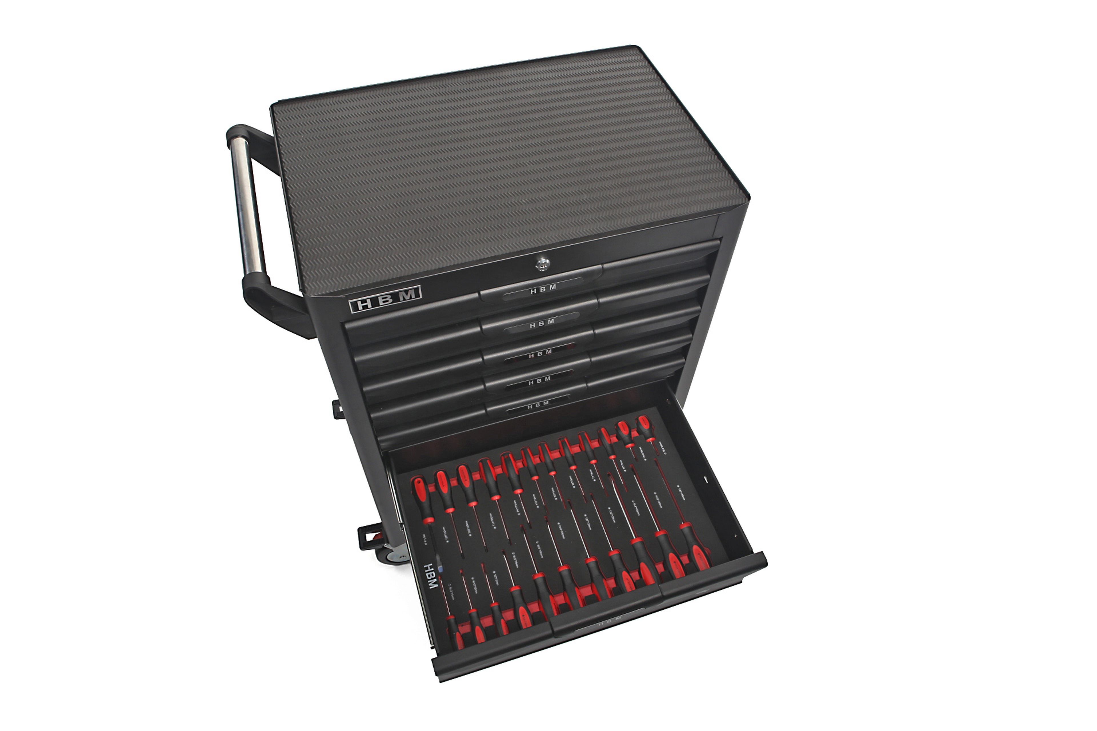 HBM deluxe gevulde gereedschapswagen, 283 delig, zwart Image 10