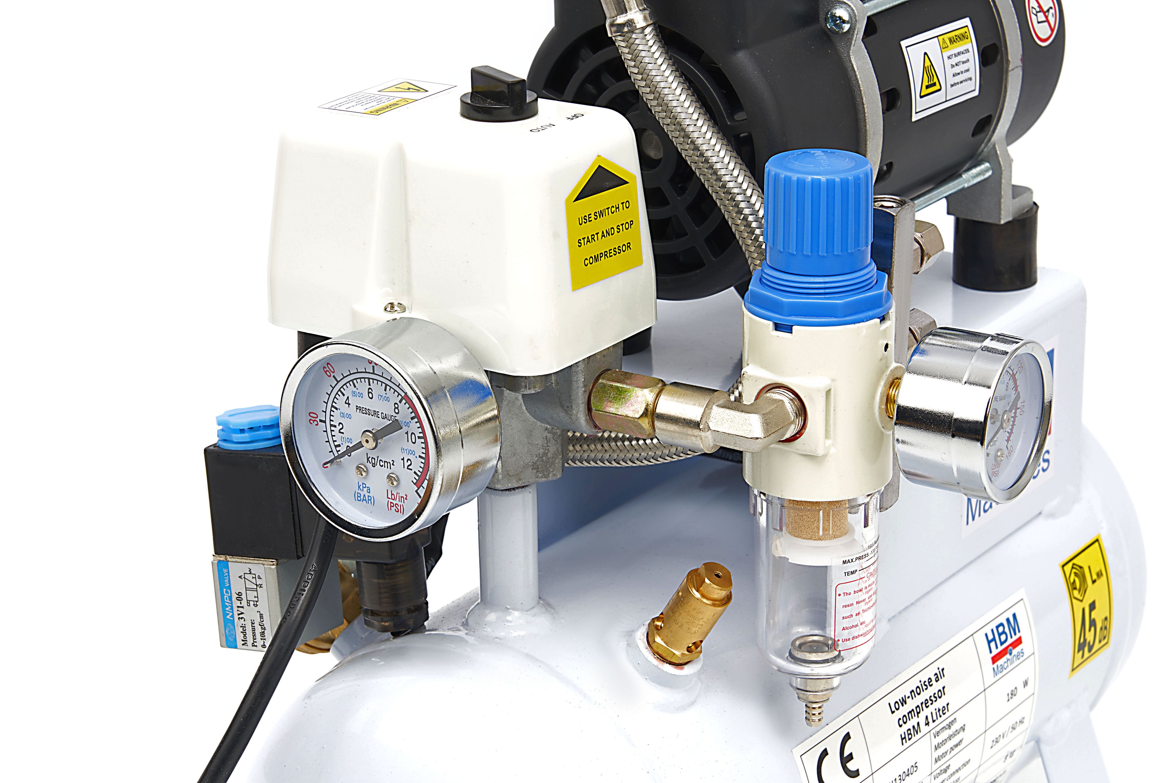 Compressore airbrush a basso rumore HBM 4 litri, modello 2 Image 10