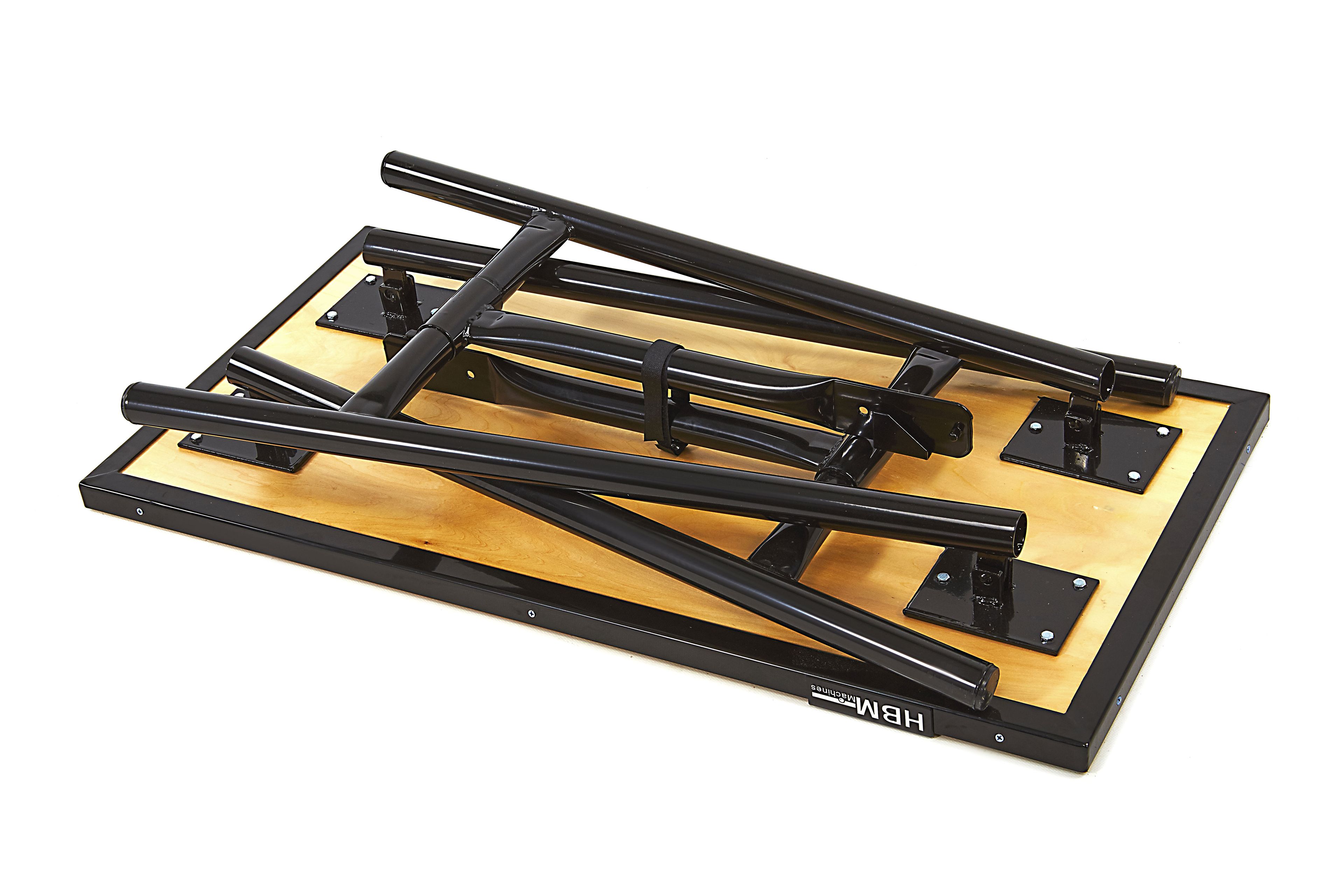 HBM Banco de trabajo plegable 100 cm Heavy Quality con tapa de madera NEGRO Image 5