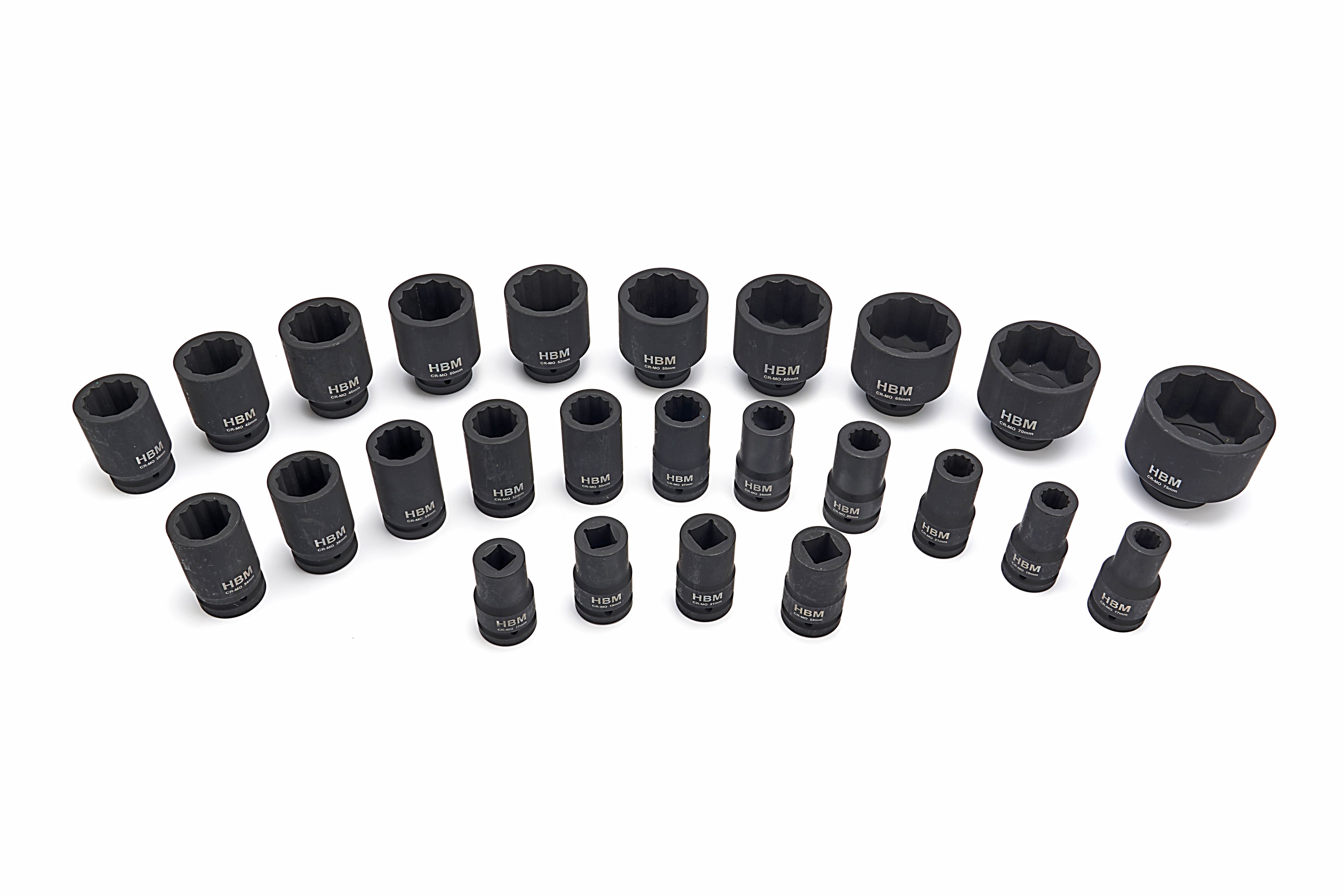 HBM Krachtdoppenset, twaalfkant, 1 inch, 17 - 75 mm, 25-delig Image 3