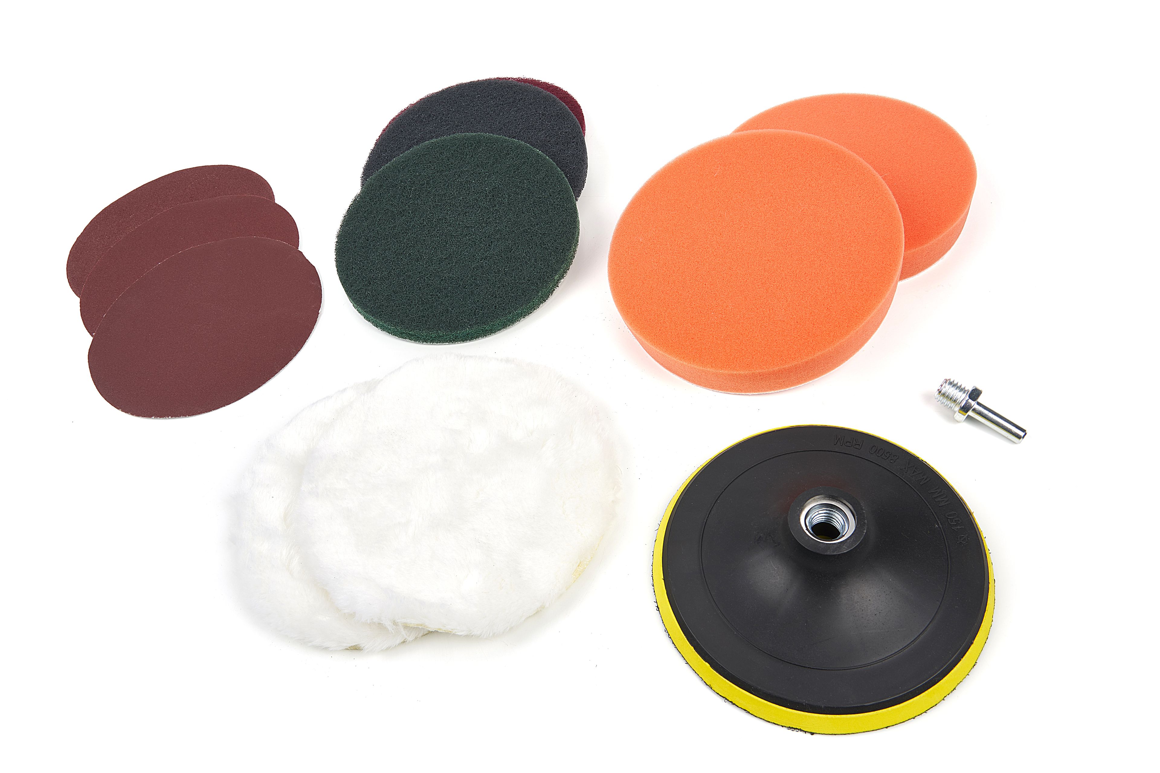 HBM 12 Delige Polijstset en Schuurset met M14 en 6 mm Opname