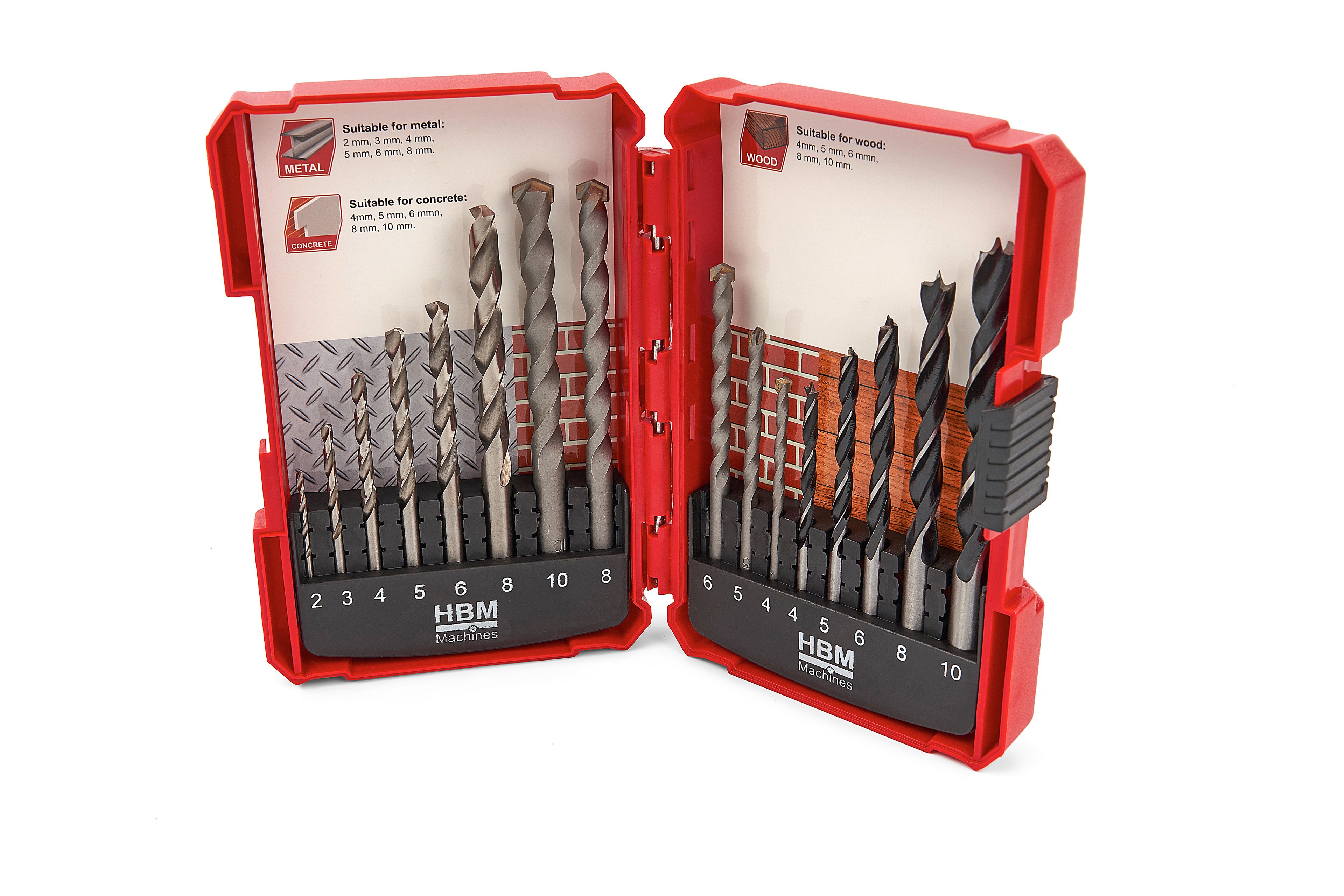 HBM 16-teiliges Steinbohrer-, Holzradbohrer- und Metallbohrer-Set Image 2