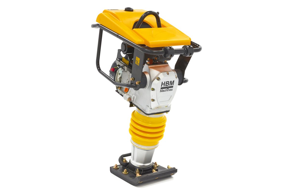 HBM Professional 6.5 HP Vibrationsplattenstempel inklusive Radsatz und Motorabdeckung