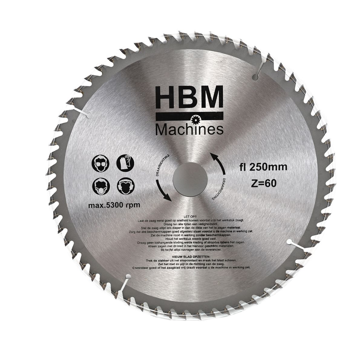 HBM HM Discos de sierra circular de 250mm para madera