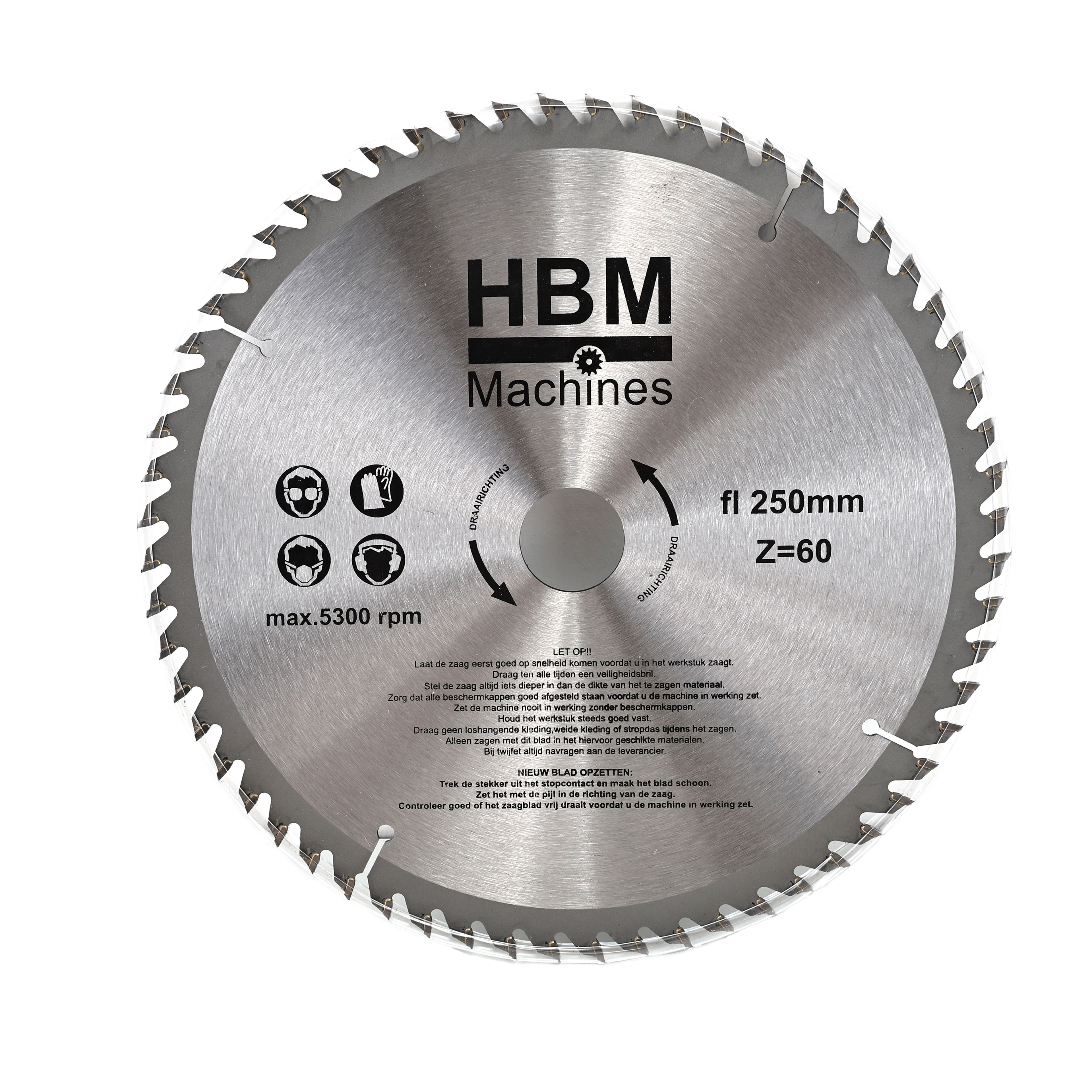 HBM HM Cirkelzaagbladen 250mm voor Hout